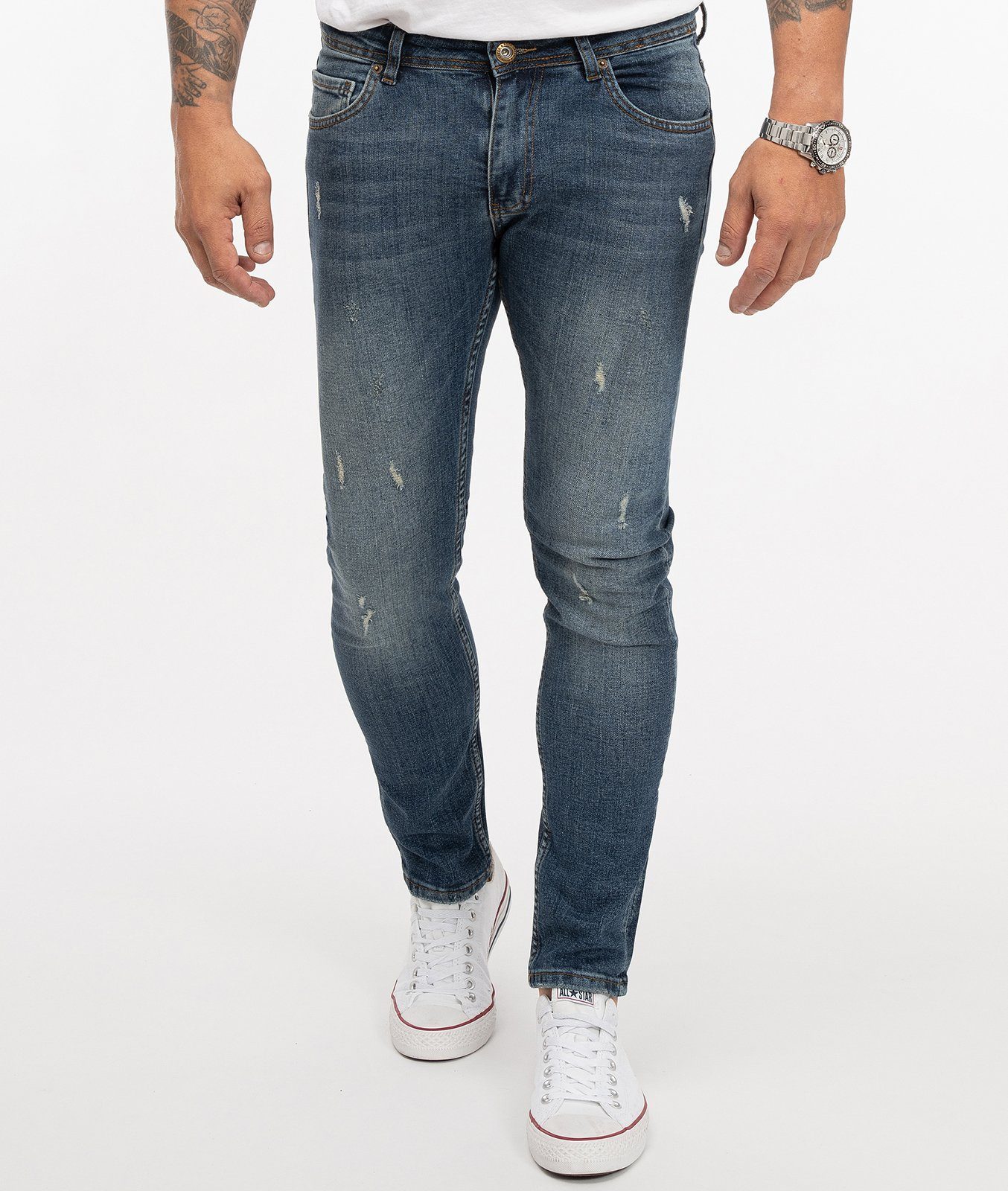 Rock Jeans Slim-fit-Jeans Fit RC-2274 Herren Slim Blau Creek