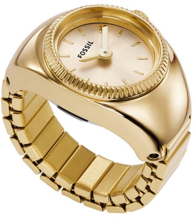 Fossil Uhrenring WATCH RING ES5246, Quarzuhr, Damenuhr, analog, Edelstahl, Flexband, Zugband