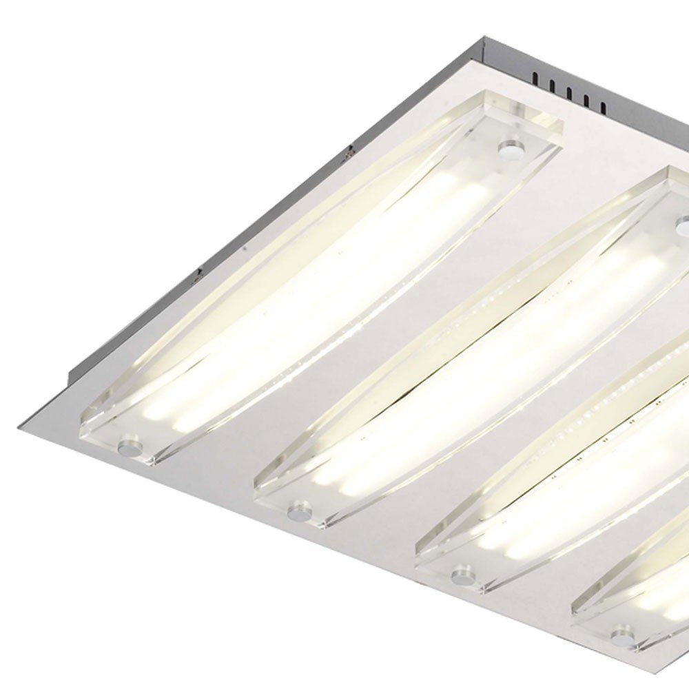 Leuchtmittel Warmweiß, LED LED Chrom Deckenlampe Acryl etc-shop Beleuchtung 19,2 inklusive, Deckenleuchte, Watt Leuchte