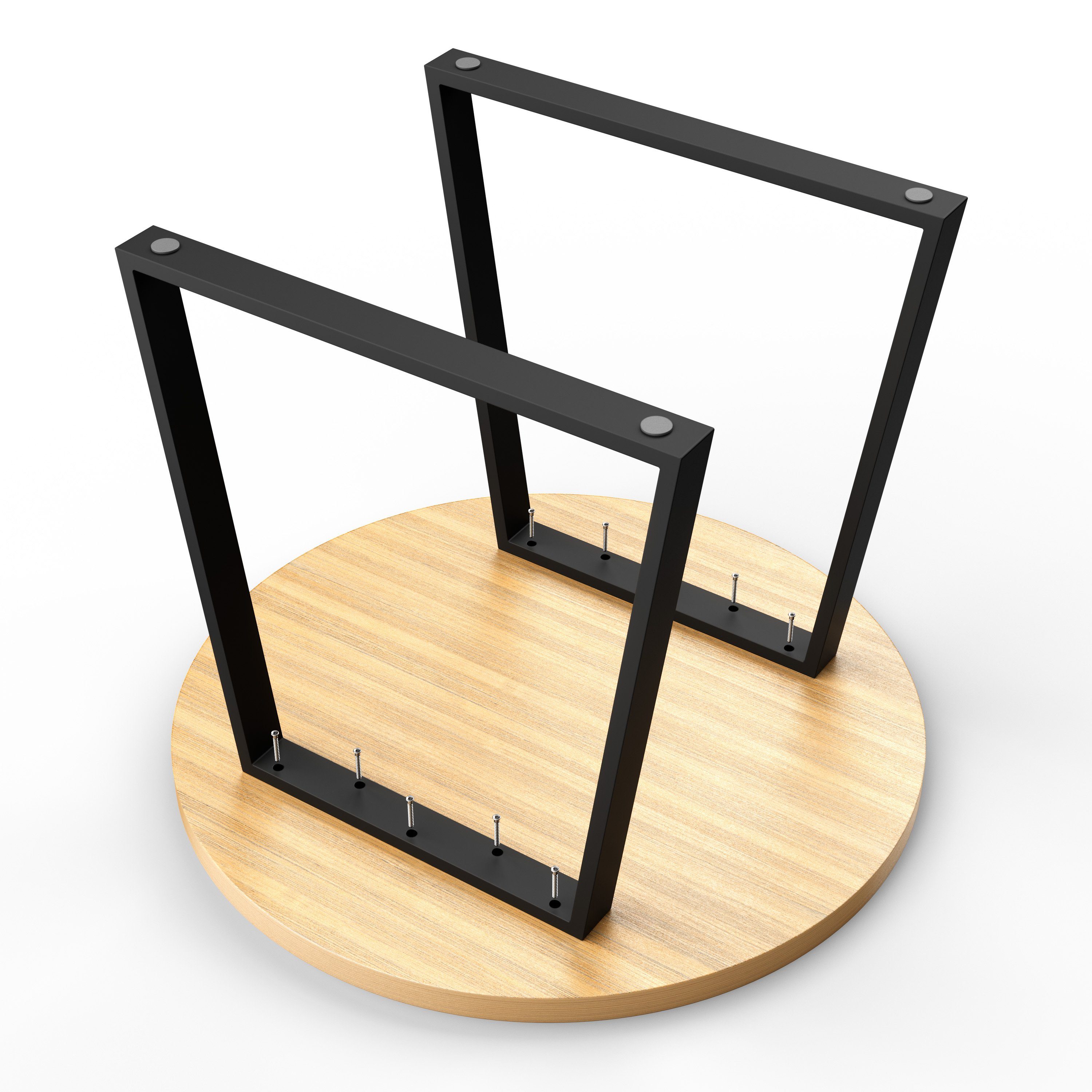 sossai® Tischgestell Stahl Trapez Tischkufen 50cm x 70cm in Schwarz (2-St), Rahmen: 60mm Breit