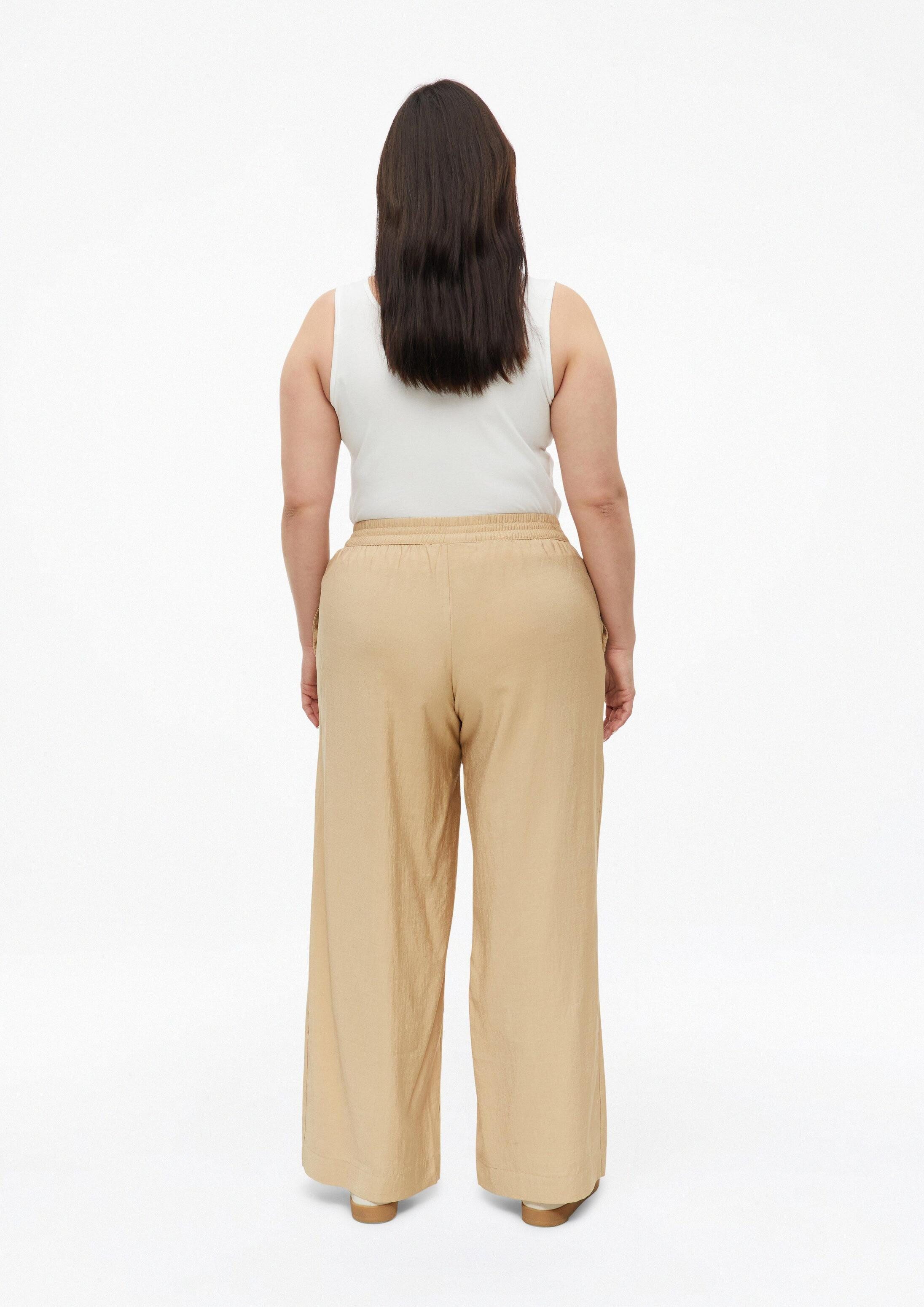 s.Oliver Chinos Hose Leichte Wide Leg Hose mit Elastikbund – Bild 3 von 5