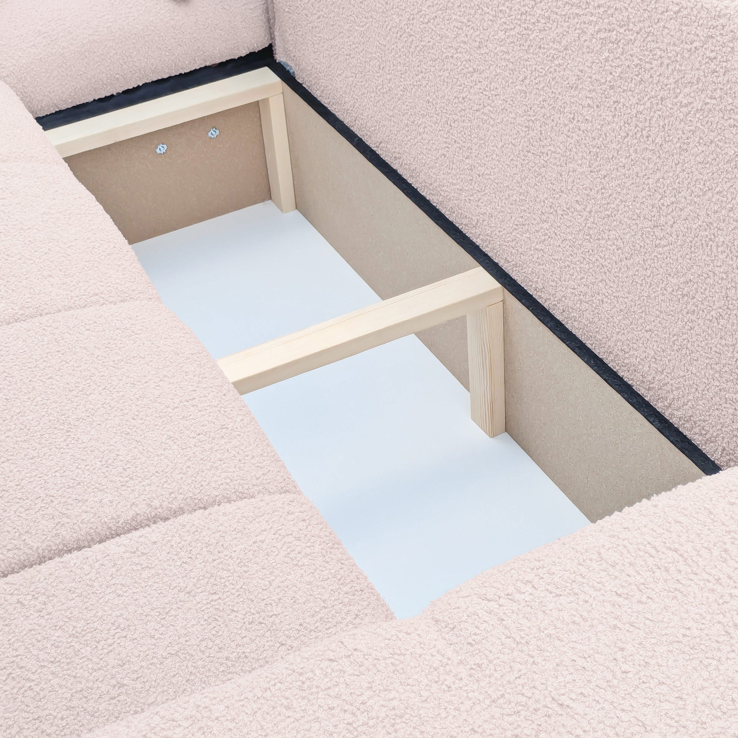 yourhouse24 Ecksofa OLI XL mit tiefer Steppung (278 cm) – Trend-Bouclé, Schlaffunktion, Seite universal – Bild 5 von 5