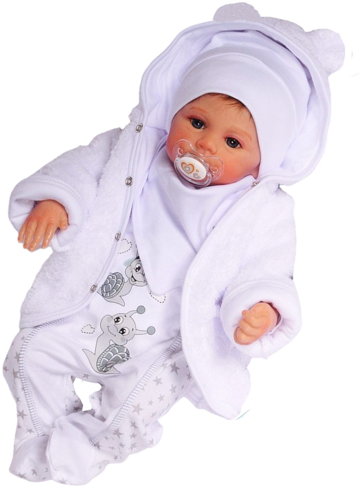 La Bortini Strampler, Jäckchen & Mütze Strampler Mütze Hemdchen Jacke Lätzchen 5Tlg Baby Set Größen 44 50 56 62 68 74