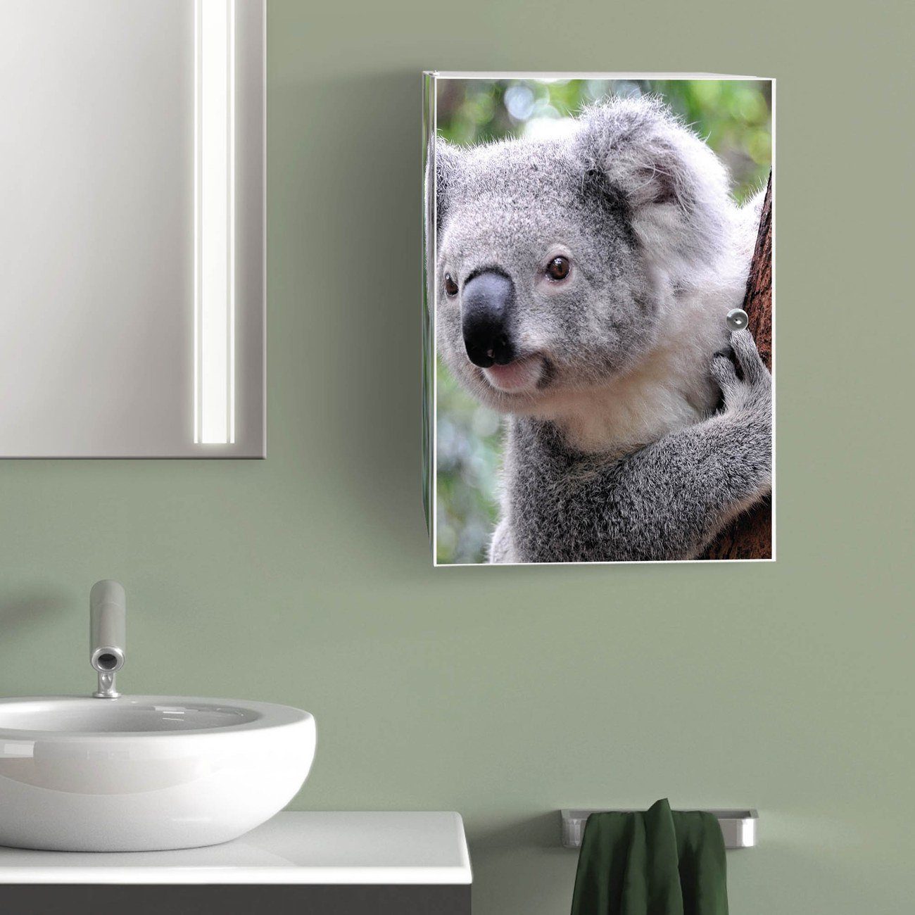 Stahl Koala 46 x banjado Fächer) 2 (abschließbar, 15cm große 35 Medizinschrank x kleine 3 und weiß