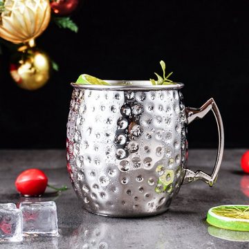 Faizee Möbel Tasse Cocktailglas Moscow Mule Becher Kupferbecher 500ml Fassungsvermögen, Kupfer/Edelstahl