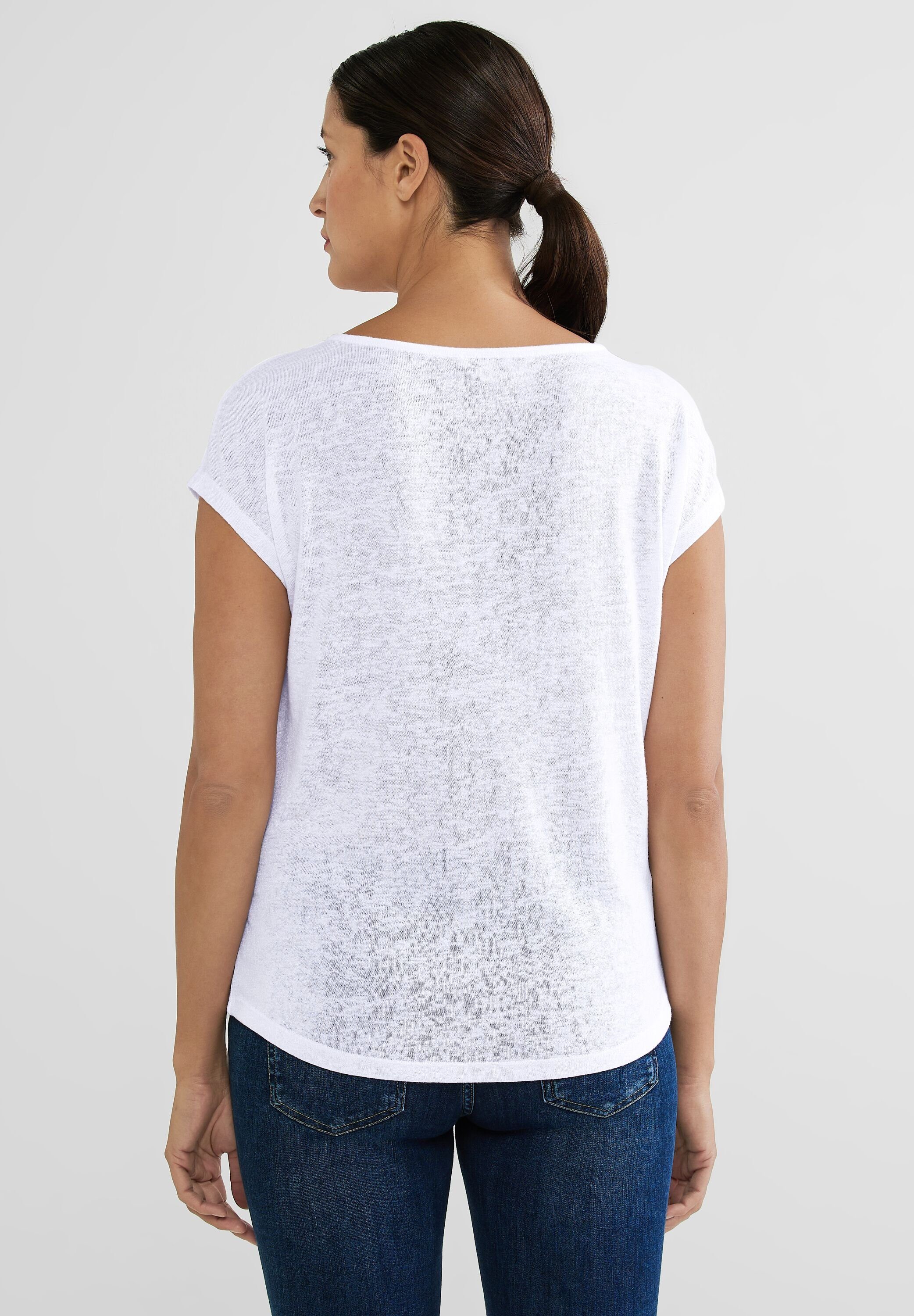 T-Shirt White überschnittenen ONE Schultern mit STREET