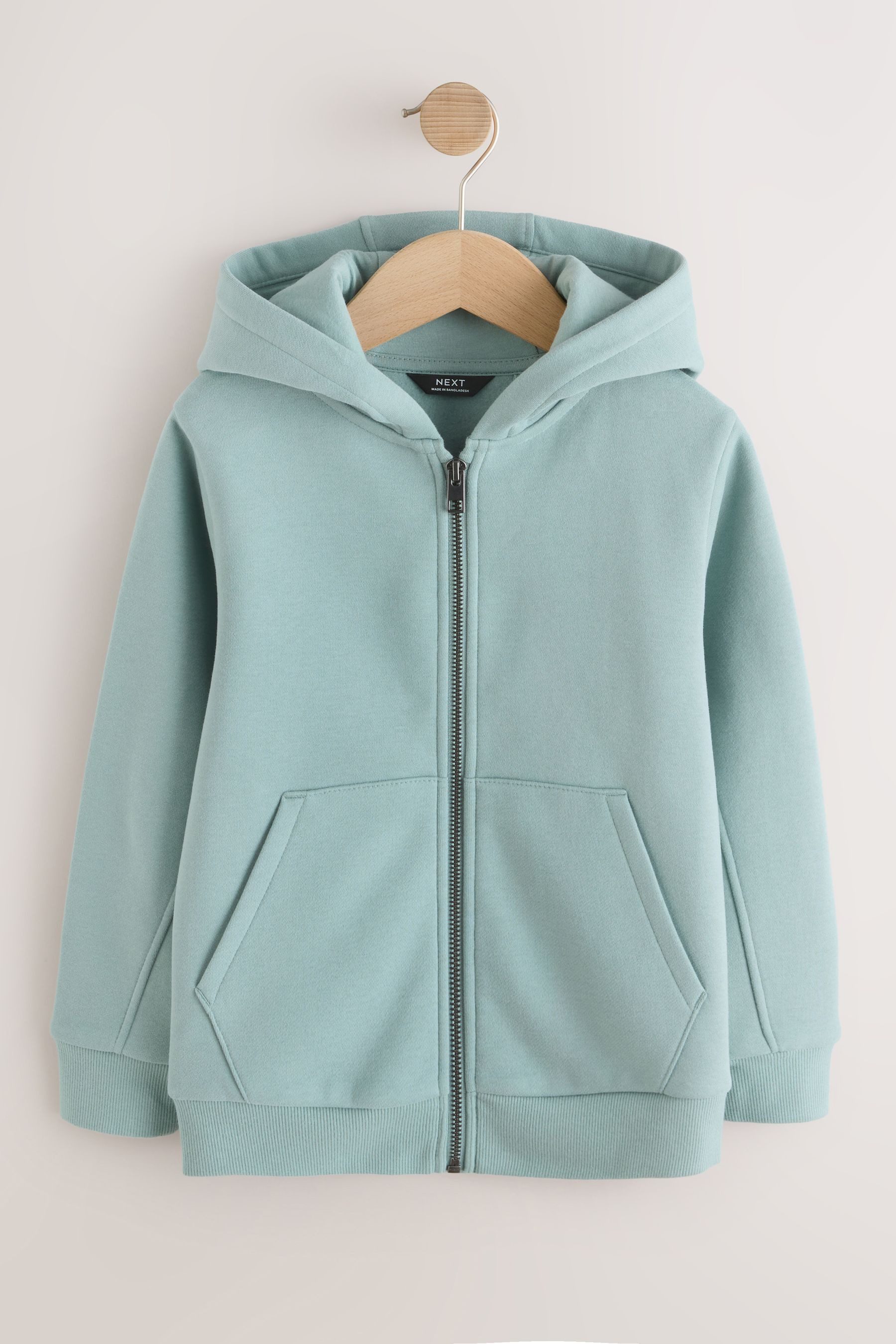 Hoodie Einfarbige Kapuzenjacke mit Reißverschluss
