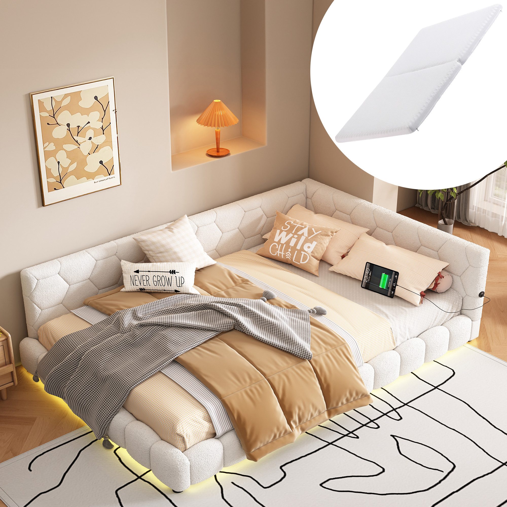 HAUSS SPOLE Schlafsofa 140x200cm mit Umgebungslicht, günstig online kaufen