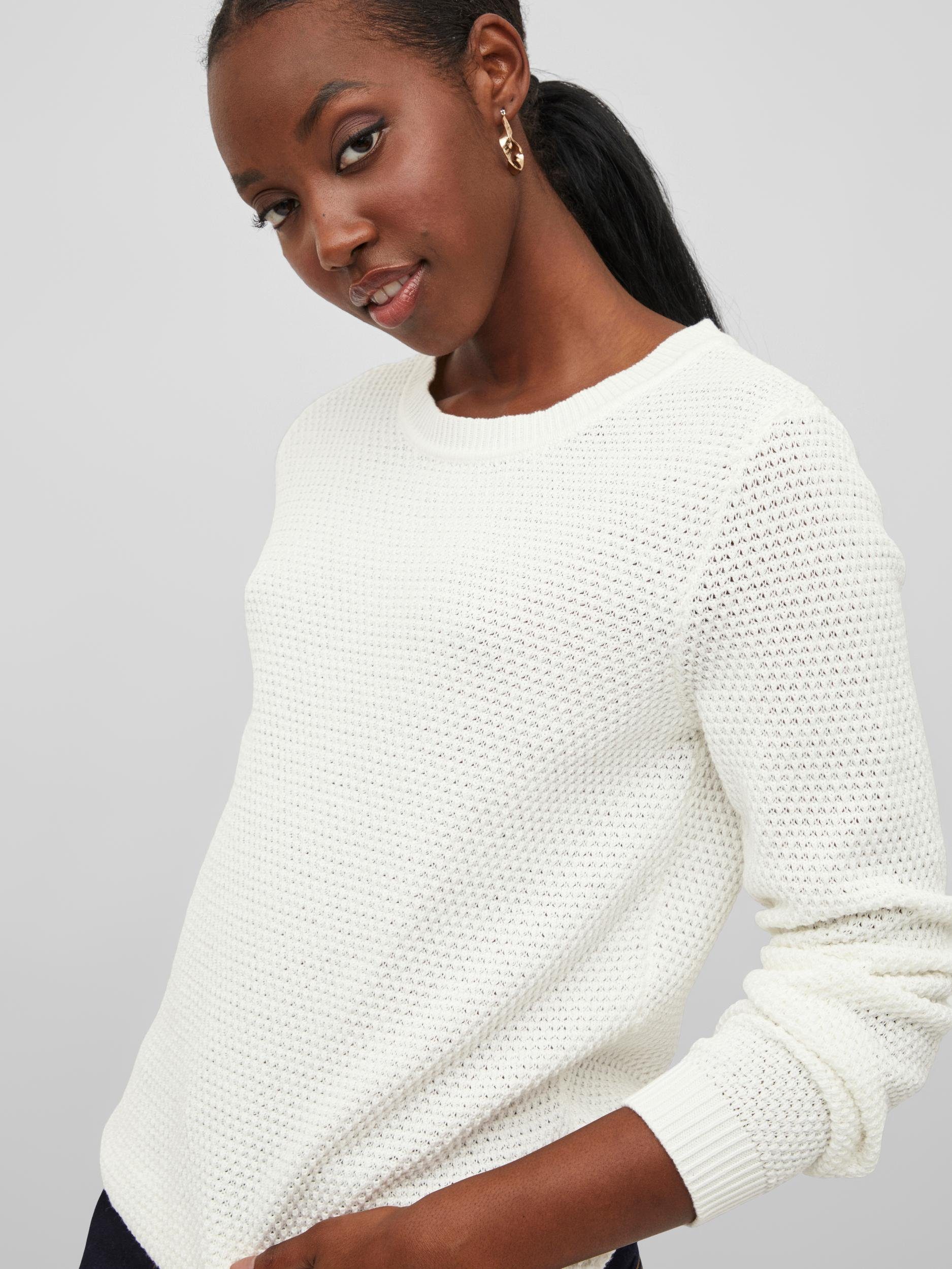 Vila Rundhalspullover VIDALO O-NECK L/S KNIT TOP- NOOS White Alyssum | Strickpullover