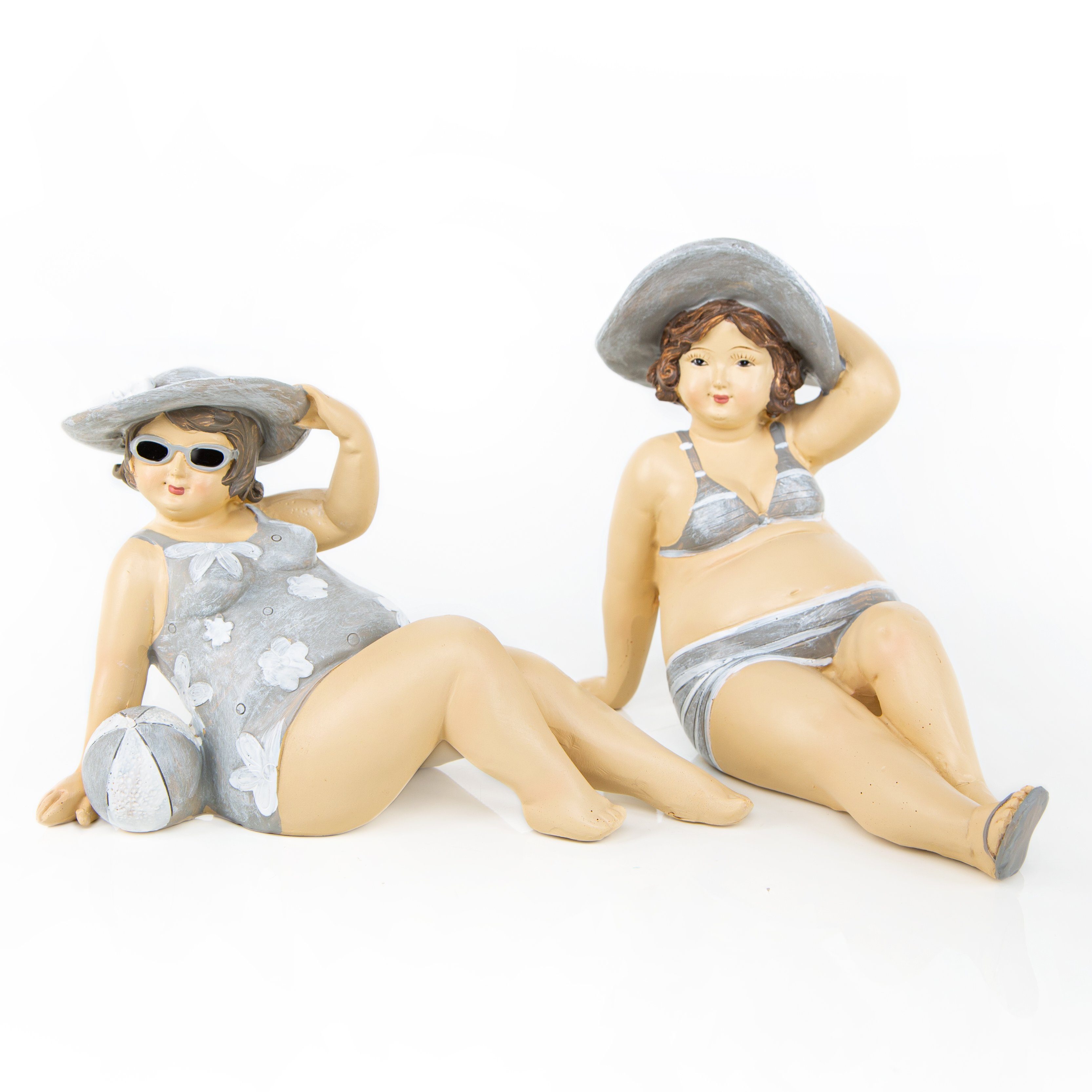 Dekofigur 2 sommerliche Frauen im Bikini Rubensfigur 14 cm