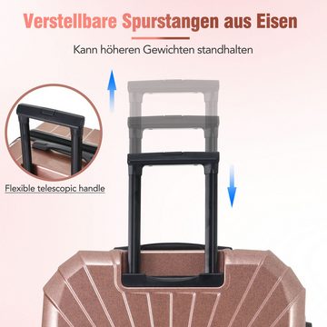 Gotagee Kofferset Koffer-Set 3-teiliges Reisetasche mit TSA-Schloss Rosa Reisekoffer
