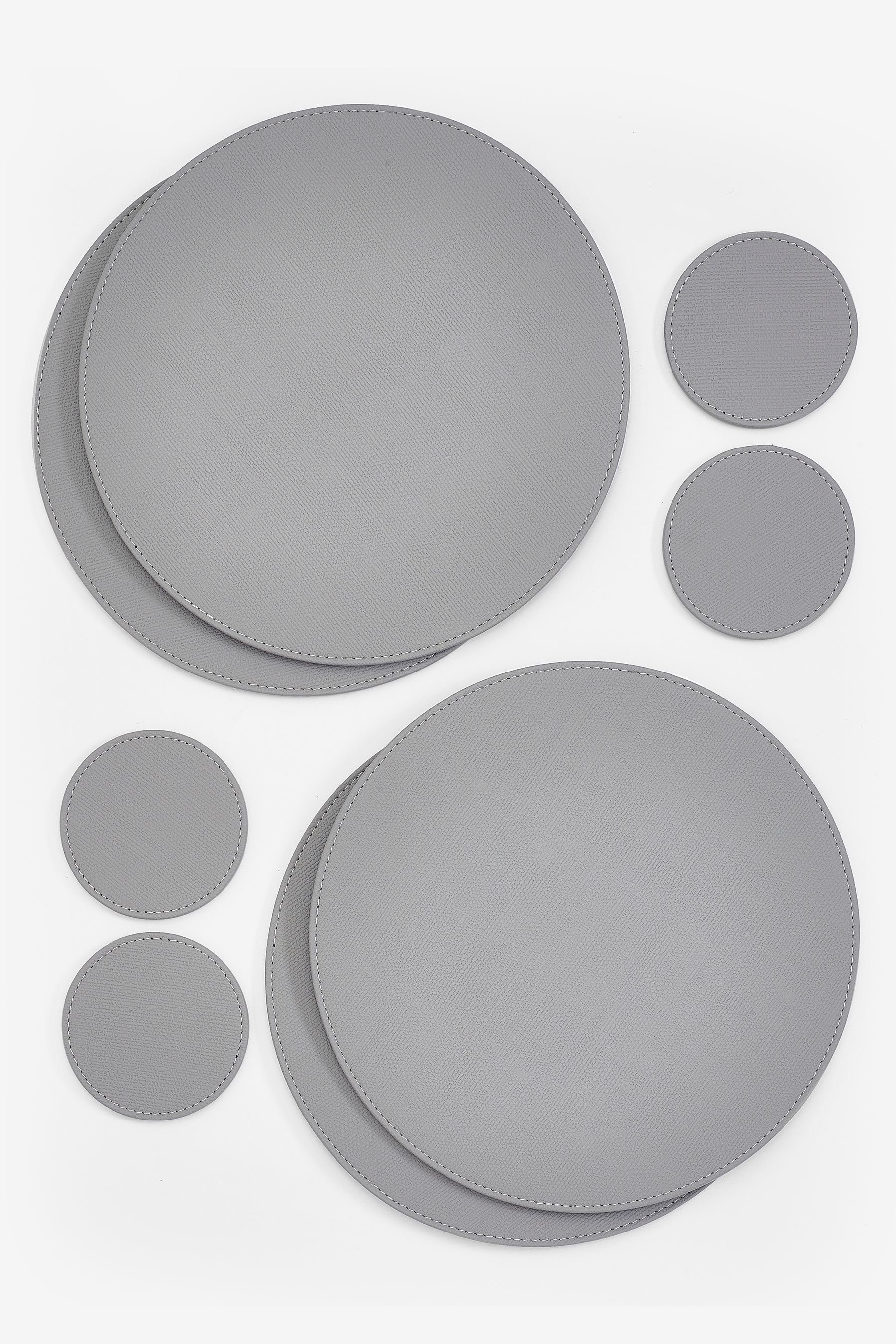 Platzset 4 x Wende-Platzsets + Untersetzer aus Kunstleder