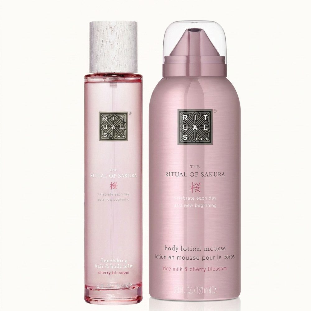 Rituals Körperspray Rituals Sakura Pflege & Duft Duo, Kombination aus Körperspray und Body Mousse