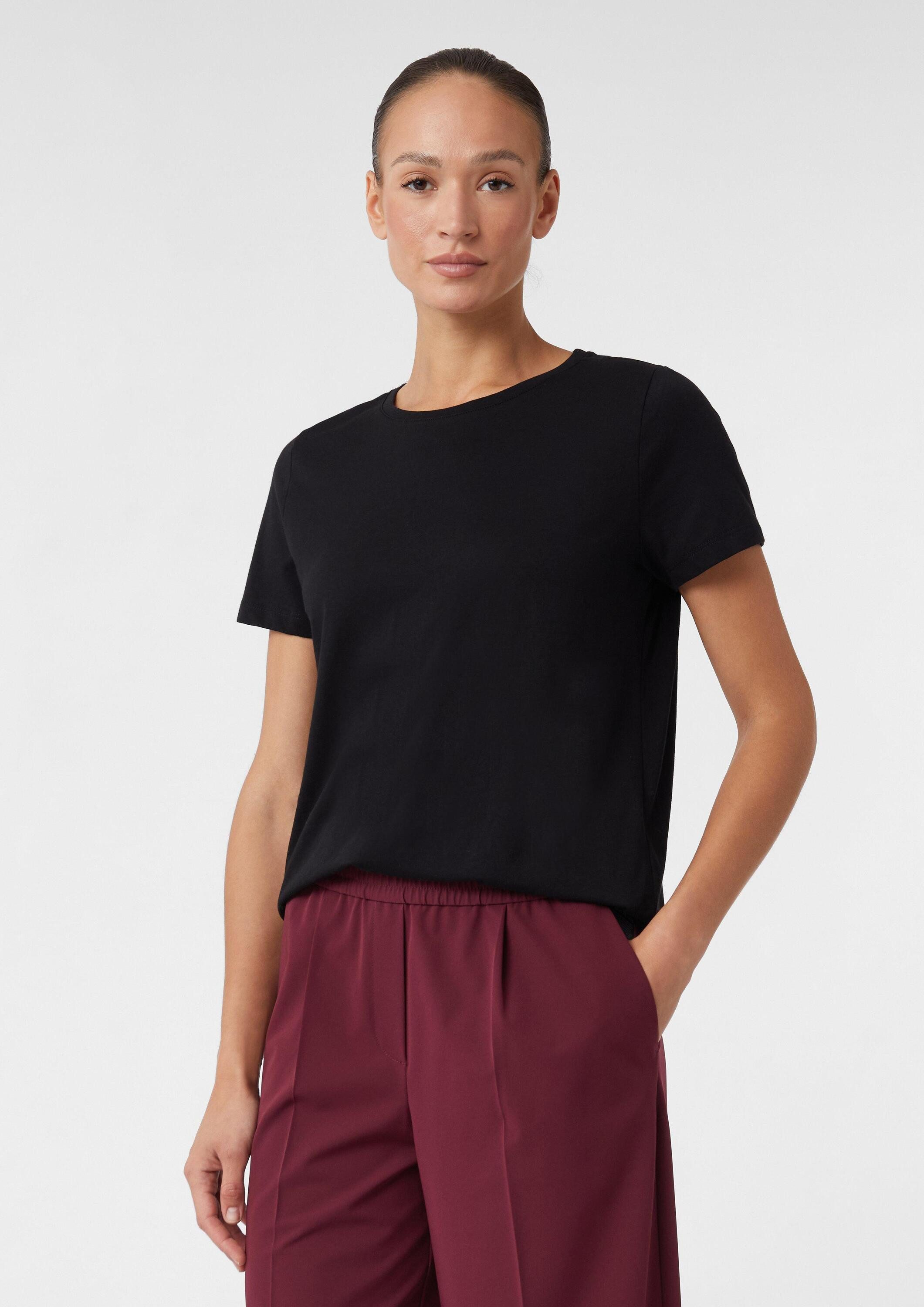 comma Kurzarmshirt T-Shirt T-Shirt aus Baumwolle
