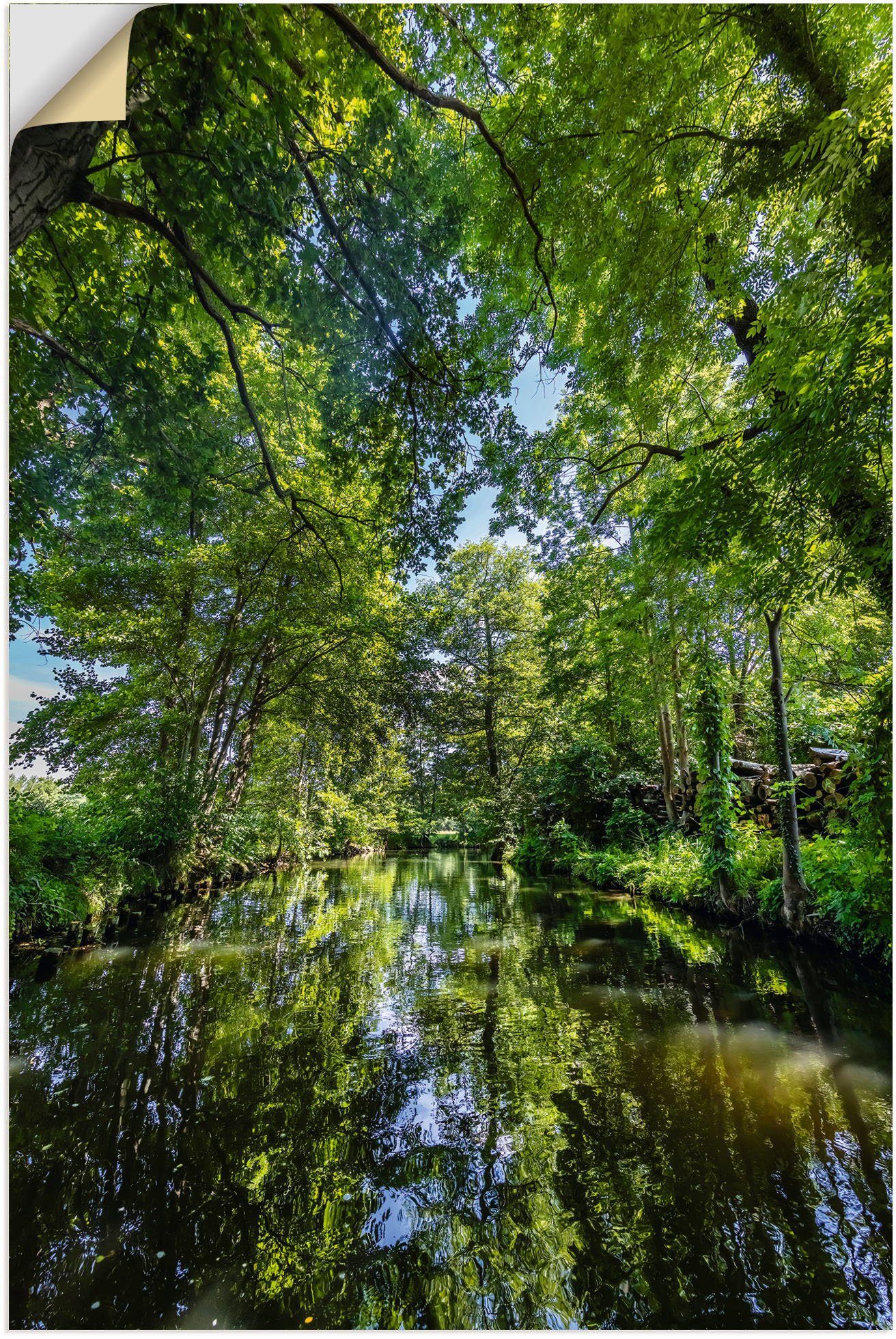 Kahnfahrt Wandaufkleber als oder in versch. Alubild, die Leinwandbild, Gewässer Wandbild SPREEWALD St), Fließe, Poster Artland (1 durch Größen