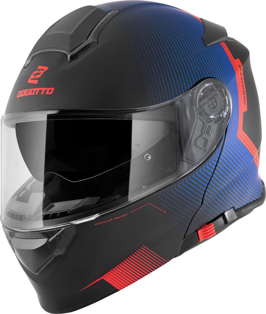 Bogotto Motorradhelm H271 Wayke Klapphelm, vorbereitet für Kommunikationssystem,geeignet für Brillenträger,v