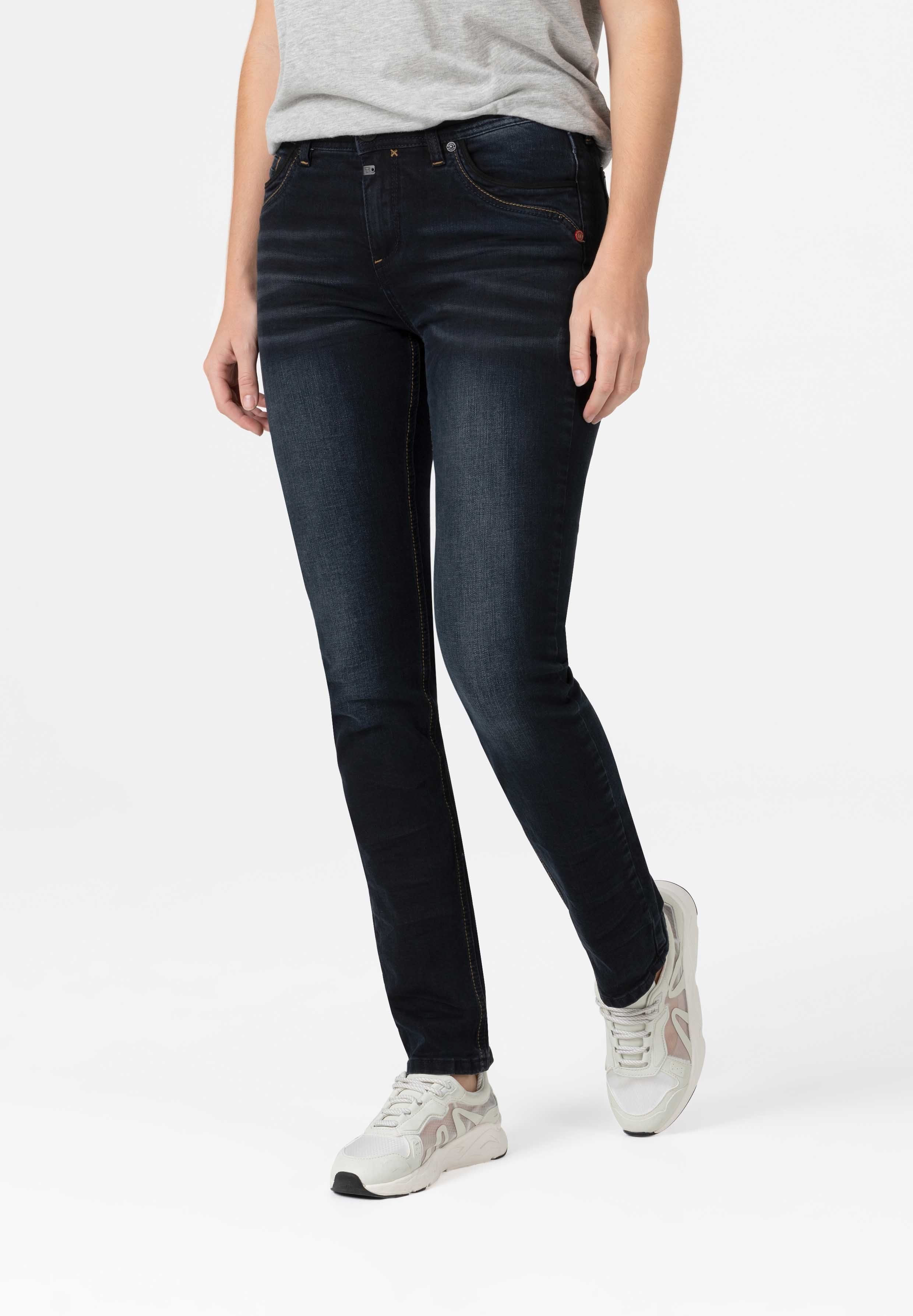 TIMEZONE Slim-fit-Jeans Slim TahilaTZ Womenshape, 5-Pocket-Stil mit  Leder-Details