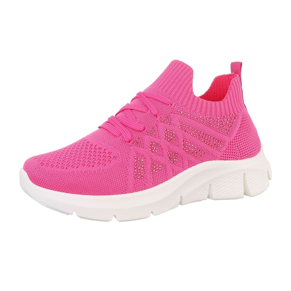 Ital-Design Damen Low-Top Freizeit Sneaker (86527323) Keilabsatz/Wedge Sneakers Low in Pink