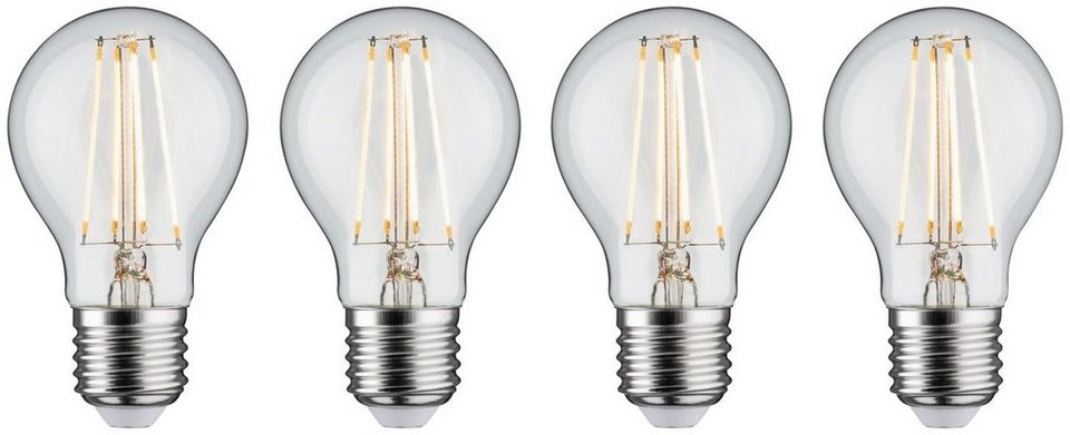 Paulmann LED-Leuchtmittel 4er Pack 7,5W E27 3step dimmbar, E27, 4 St.,  Warmweiß