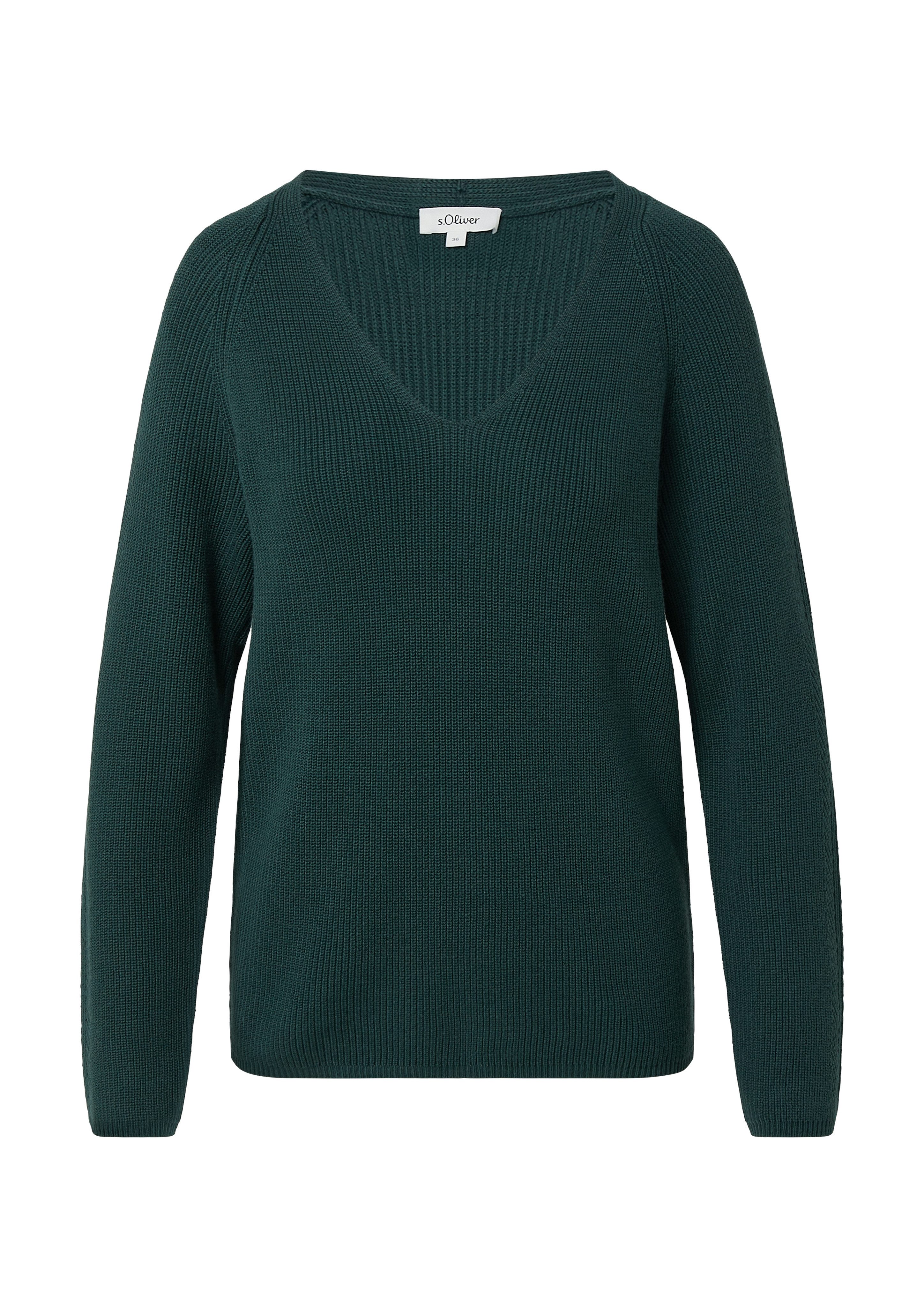 s.Oliver Strickpullover mit V-Ausschnitt