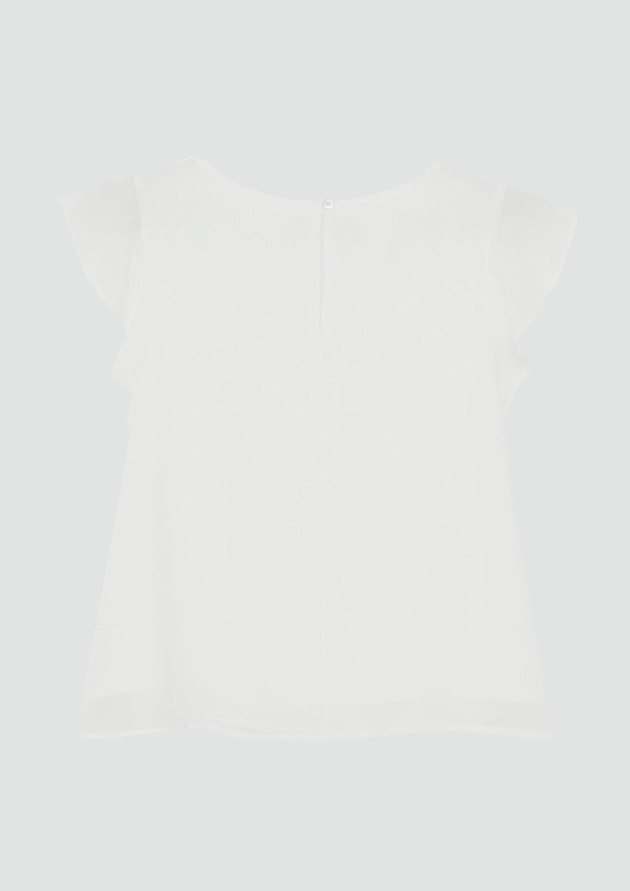 s.Oliver Kurzarmbluse Bluse Chiffon-Bluse mit Volantärmeln und A-Linie