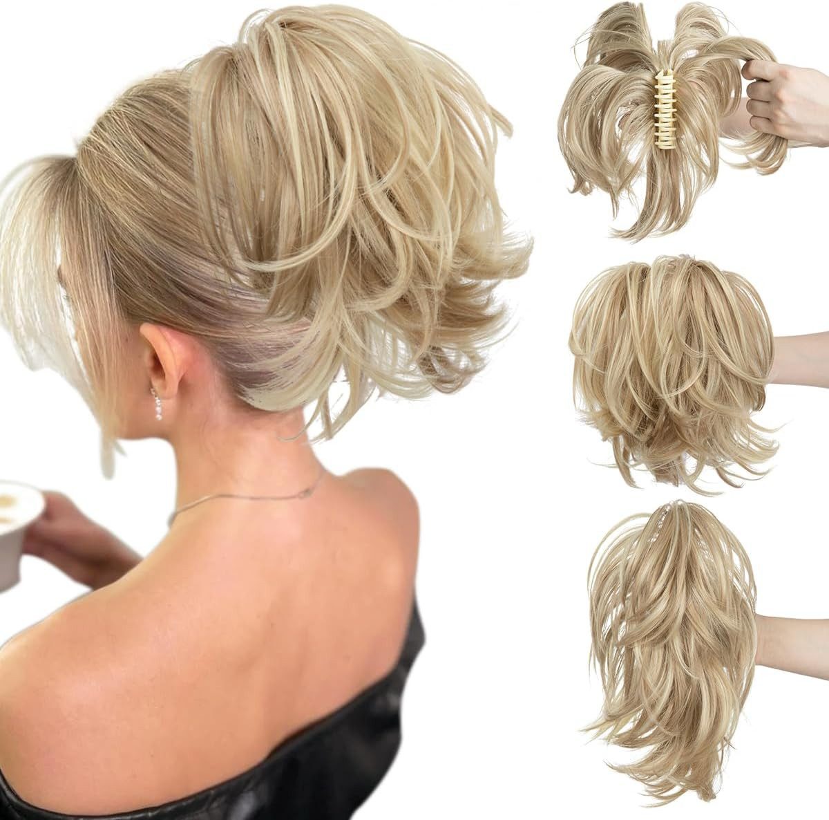Zaewry Haarspange kurzes Pferdeschwanz-Brötchen, Haarschmuck einfach Scrunchie