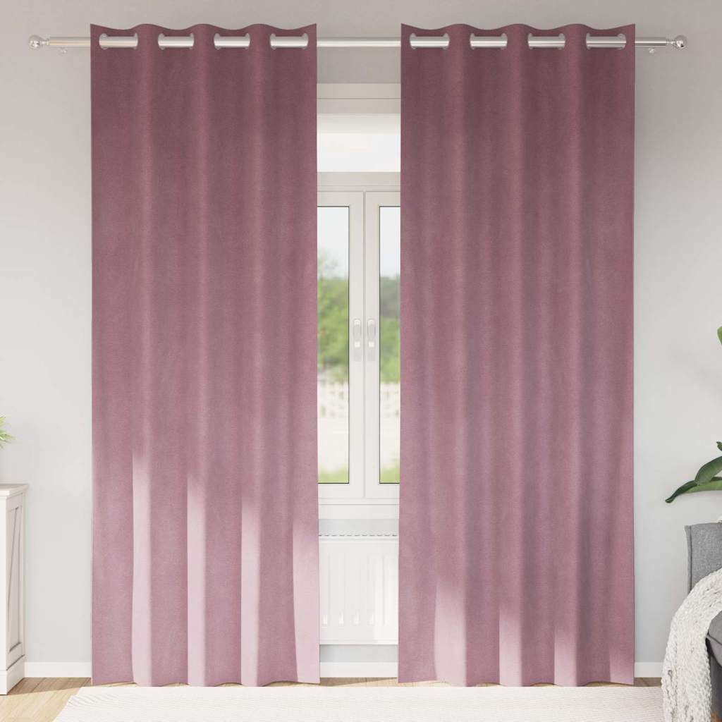 vidaXL Vorhang Verdunkelungsvorhänge 2 stk. Dunkelrosa 140 x 225 cm Samt (2 St), Samt
