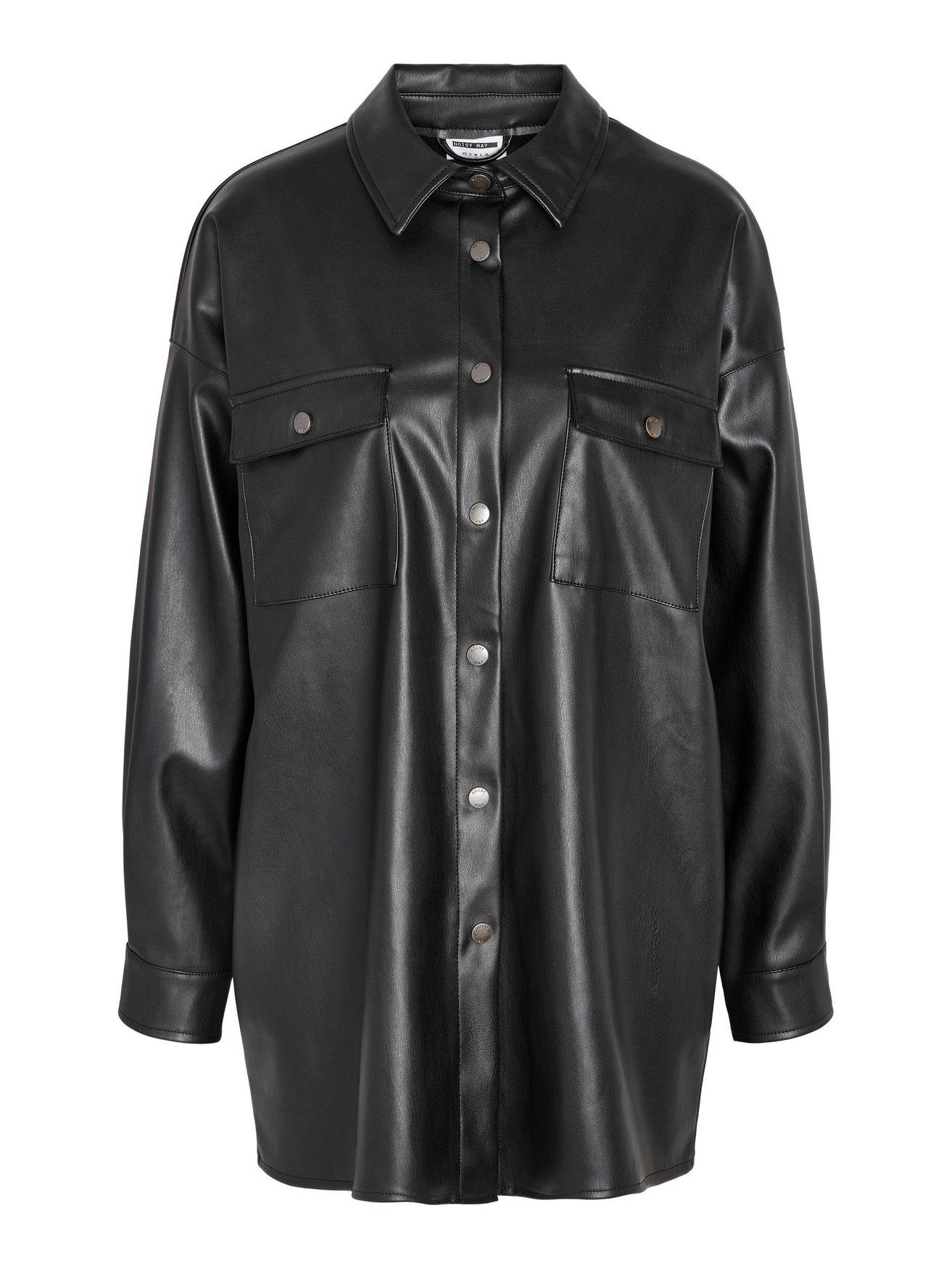 Noisy may Blusenshirt Kunstleder Loose Fit Weit NMFLANNY NMFLANNY L/S OVERS günstig online kaufen