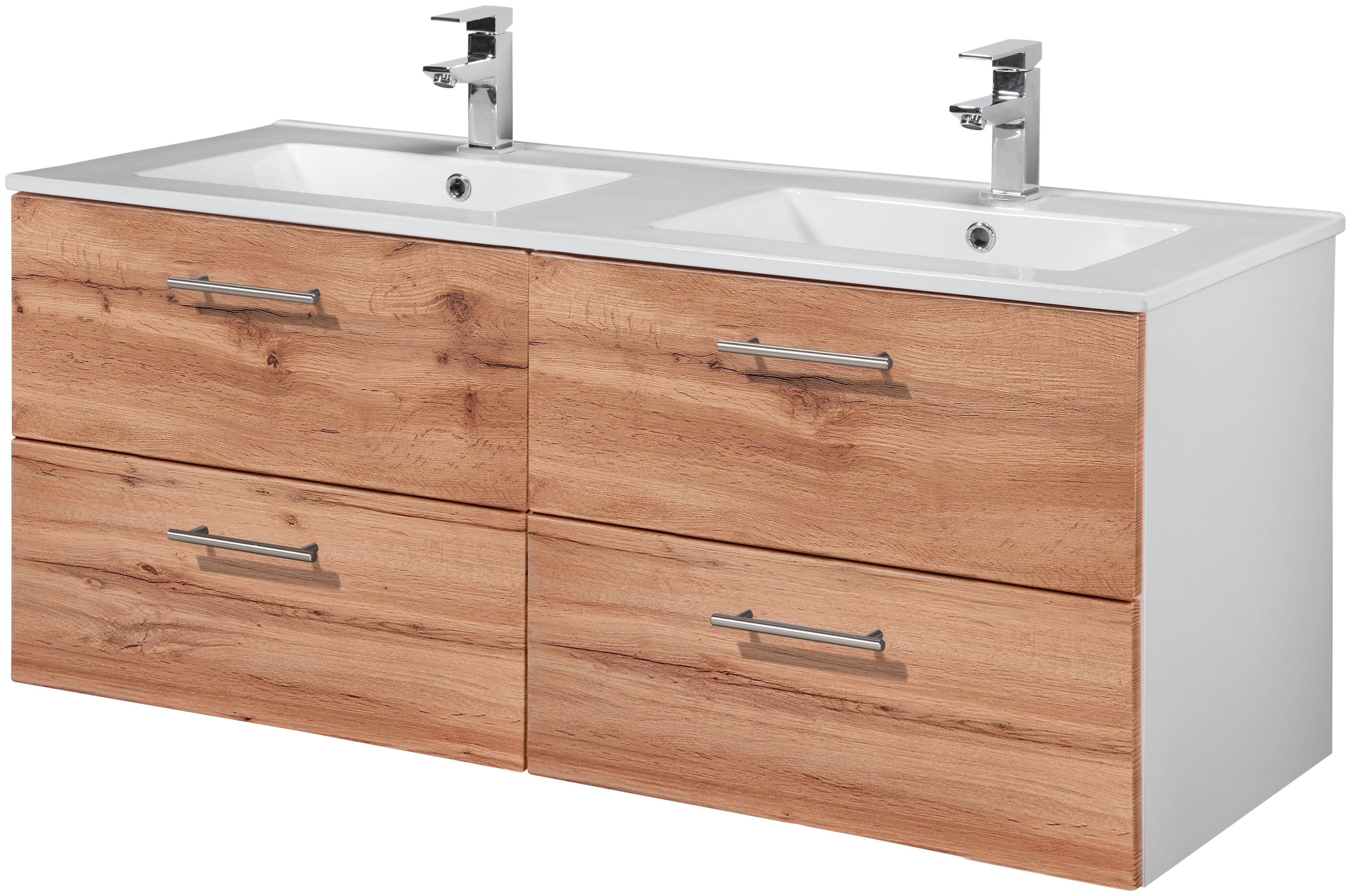 welltime Doppelwaschtisch Trento, verschiedene Ausführungen und Farben, Bad günstig online kaufen