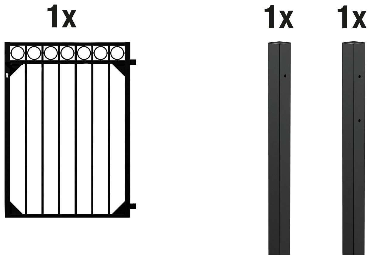 Thumbnail - Alberts Zauneinzeltür Circle, Breite: 96,5 cm, Höhe: 100 und 120 cm, versch. Farben