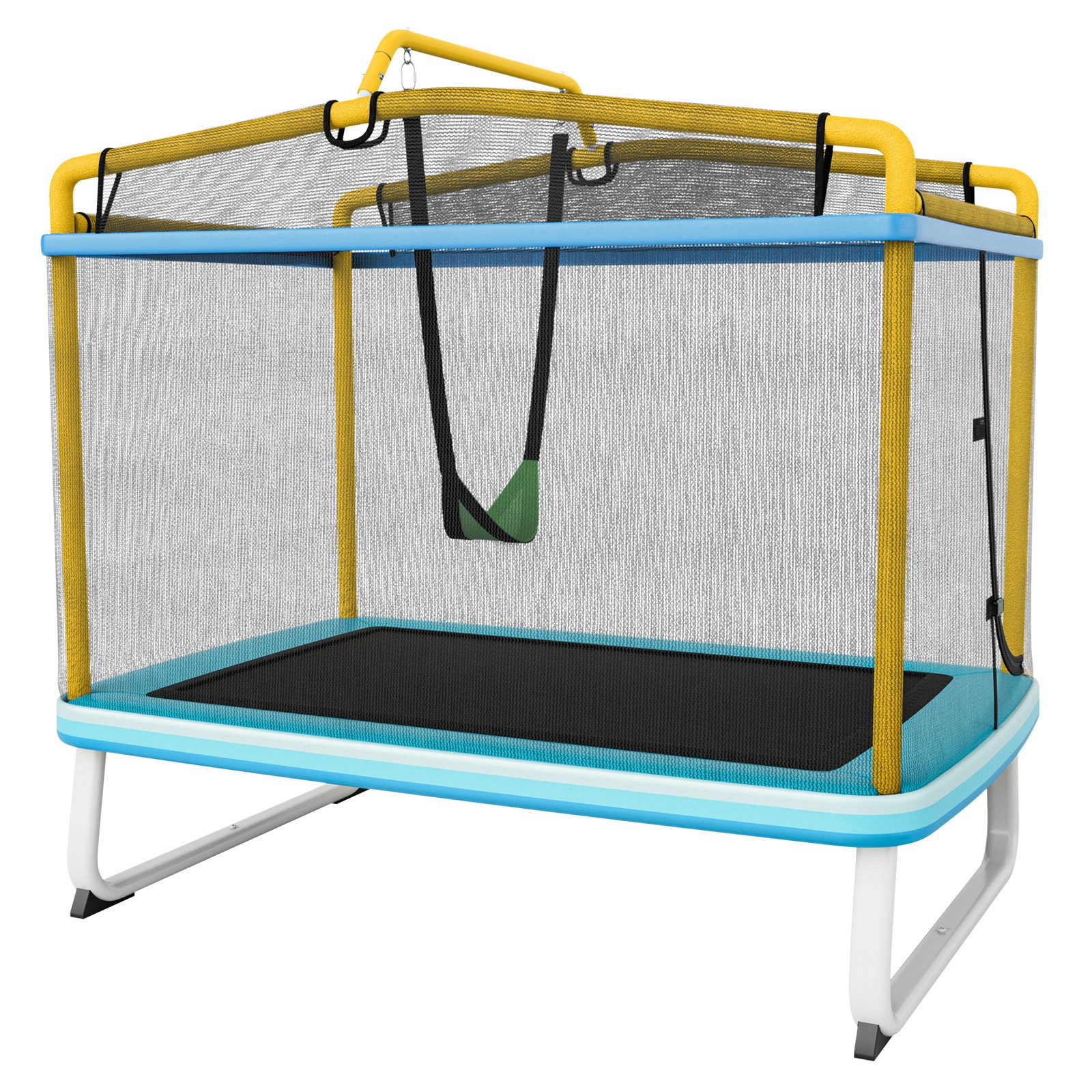 COSTWAY Gartentrampolin rechteckig, mit Sicherheitsnetz