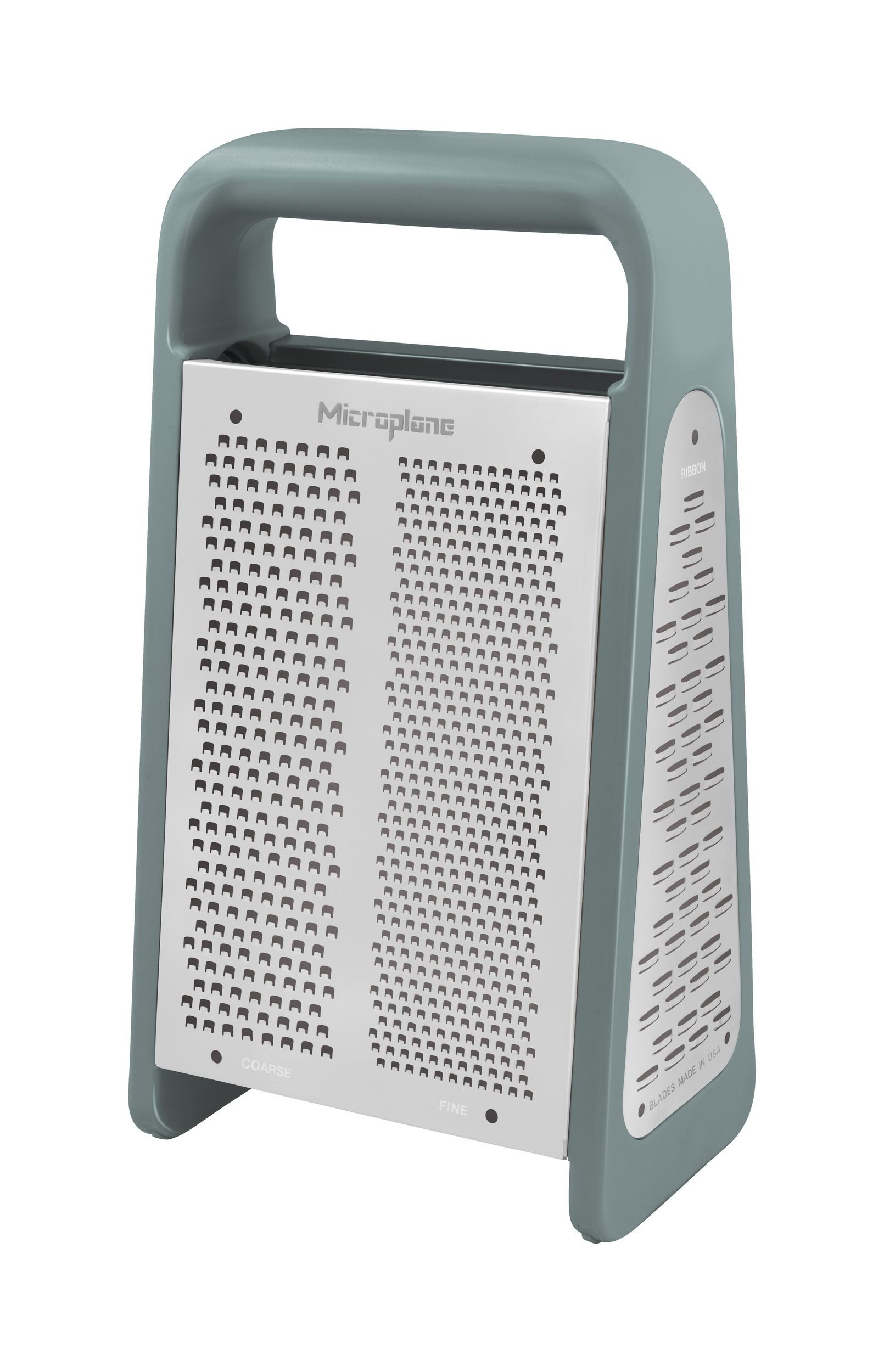 Microplane Küchenreibe Box Grater / Vierkantreibe PureCut – 5-in-1 – Eucalyptus Green 34742