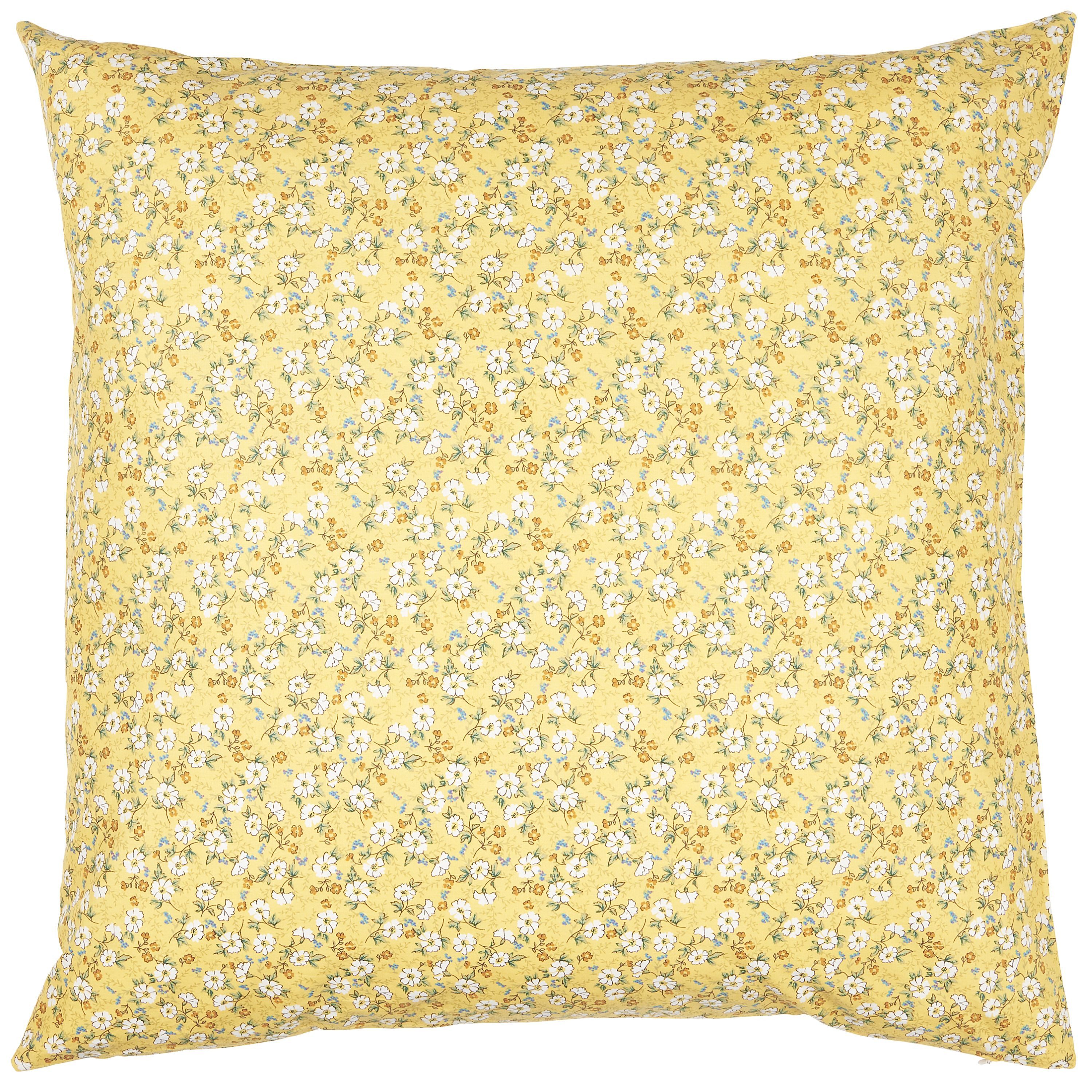 Ib Laursen Kissenbezug Ib Laursen - Kissenbezug Kissenhülle 60x60cm Gelb Weiß Blumenmuster