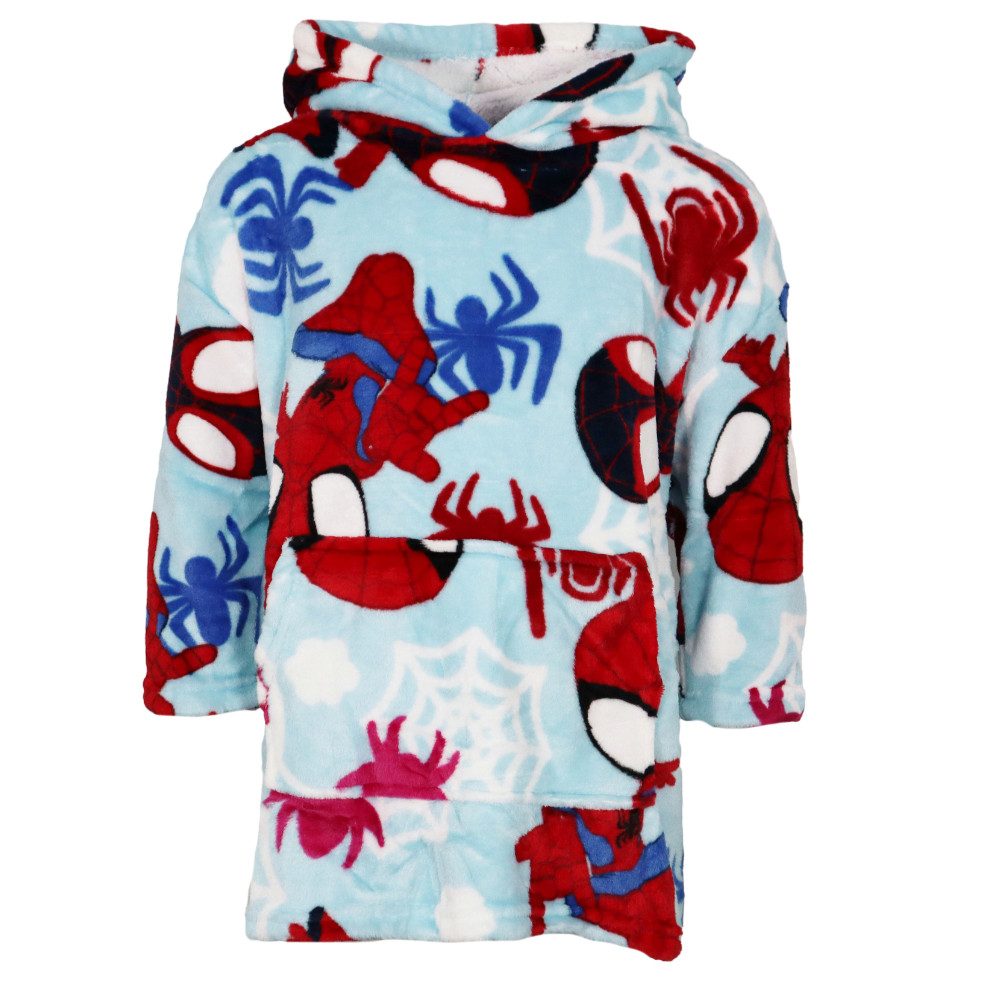 MARVEL Sweatponcho Marvel Spidey Kuschelponcho mit Ärmeln Kapuze Tasche 3-6 Jahre Bauchtasche