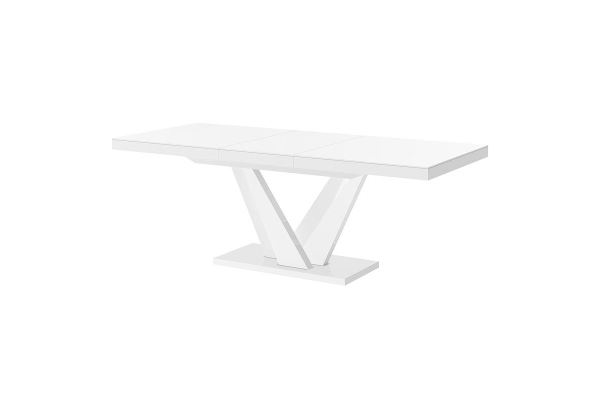 HEV-111 Weiß cm designimpex bis Esstisch Esstisch Design Tisch Hochglanz 160 ausziehbar 256