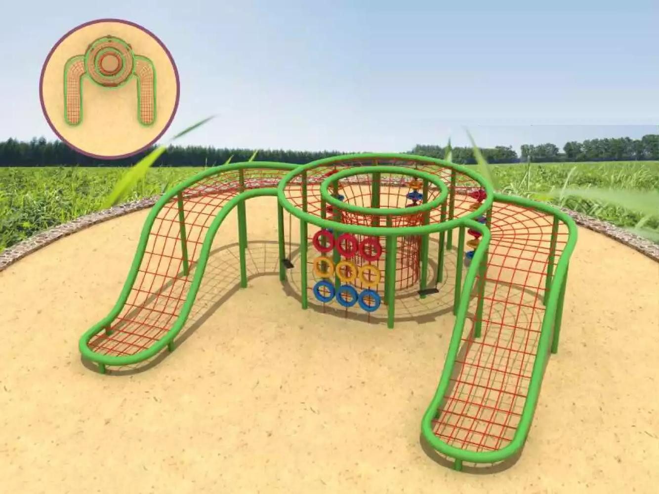 Xlmoebel Klettergerüst Seilkomplex für Outdoor-Spielplätze mit robustem Design, (Seilkomplex, 1-St., Spielplatz), Hergestellt in Europa