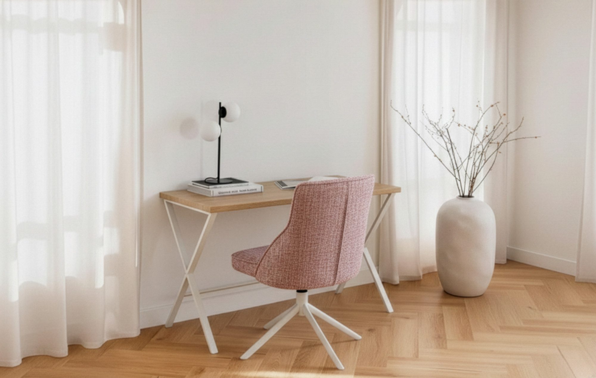 B&D home Schreibtisch Lutz, Metallgestell schwarz oder weiß, 120x60cm,platzsparend