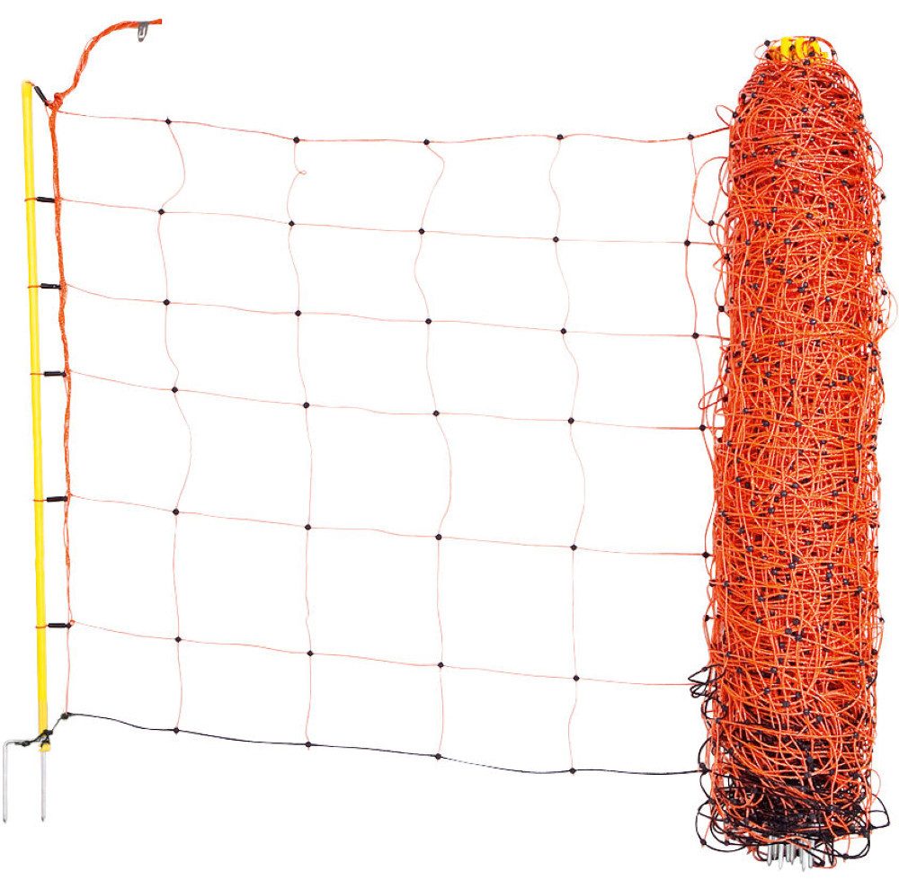 Kerbl Weidenzaun Schafnetz, 50m, orange, Höhe: 90 cm - Doppelspitze
