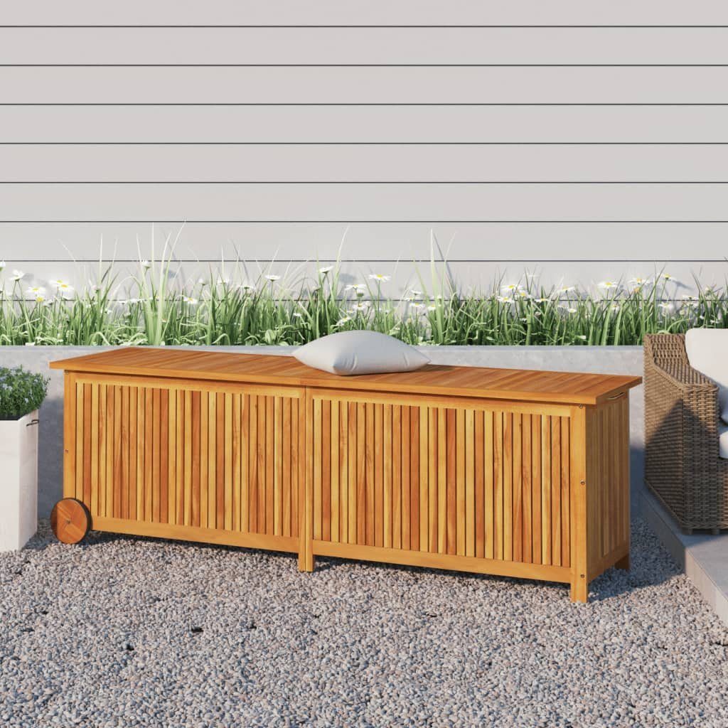 furnicato Gartenbox Gartentruhe mit Rollen 150x50x58 cm Massivholz Akazie