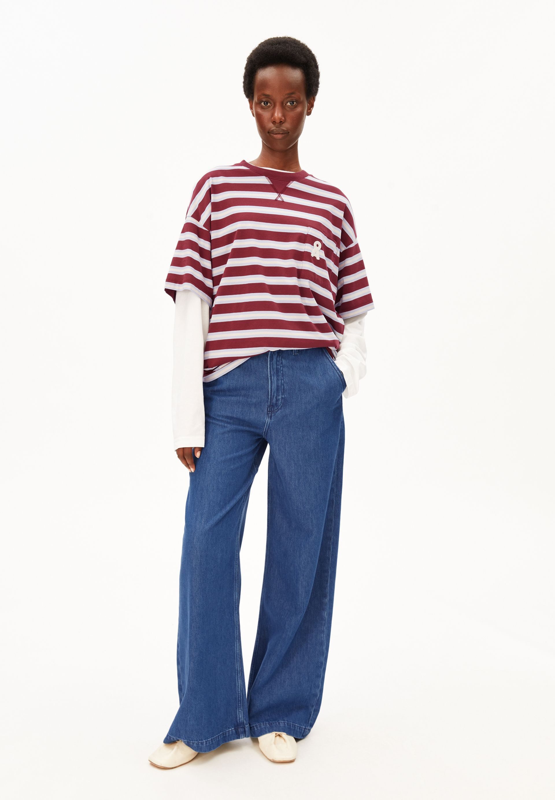 Armedangels T-Shirt ICONIC Å STRIPE T-Shirt aus 100% Bio-Baumwolle Oversized Fit