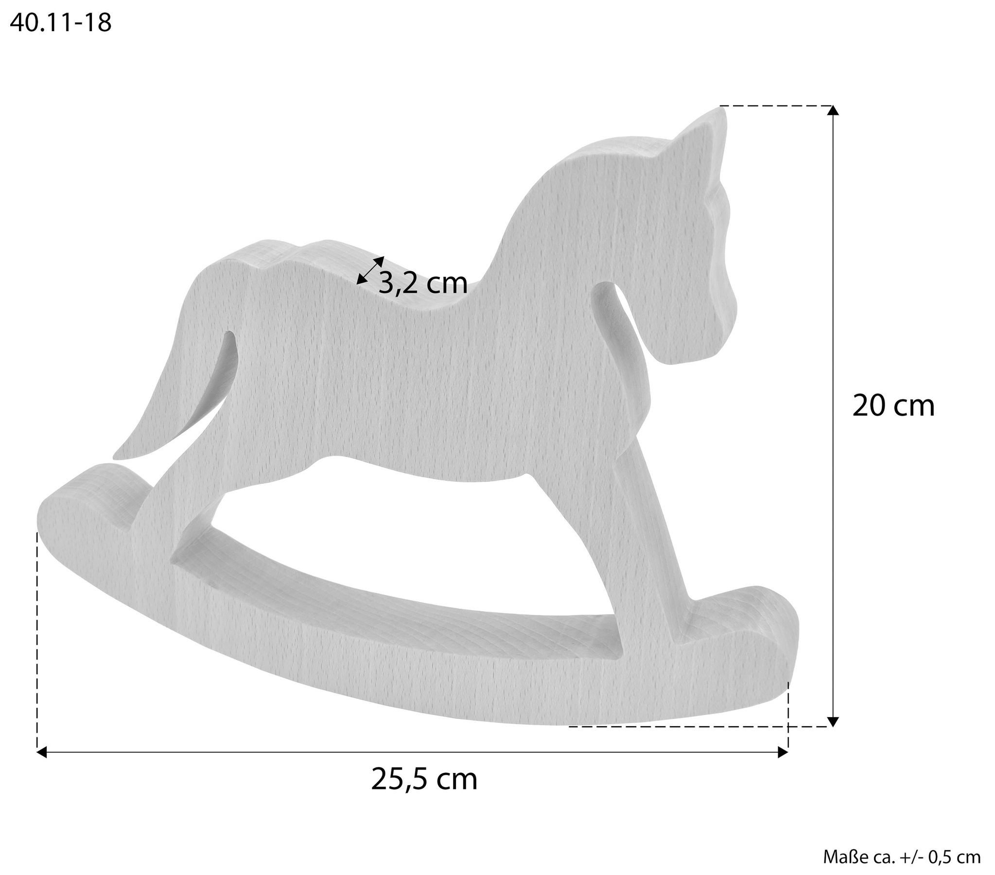ERST-HOLZ Dekoobjekt Schaukel-Pferd Stern Baum oder 3er-Set Tischdeko Buche Geölt