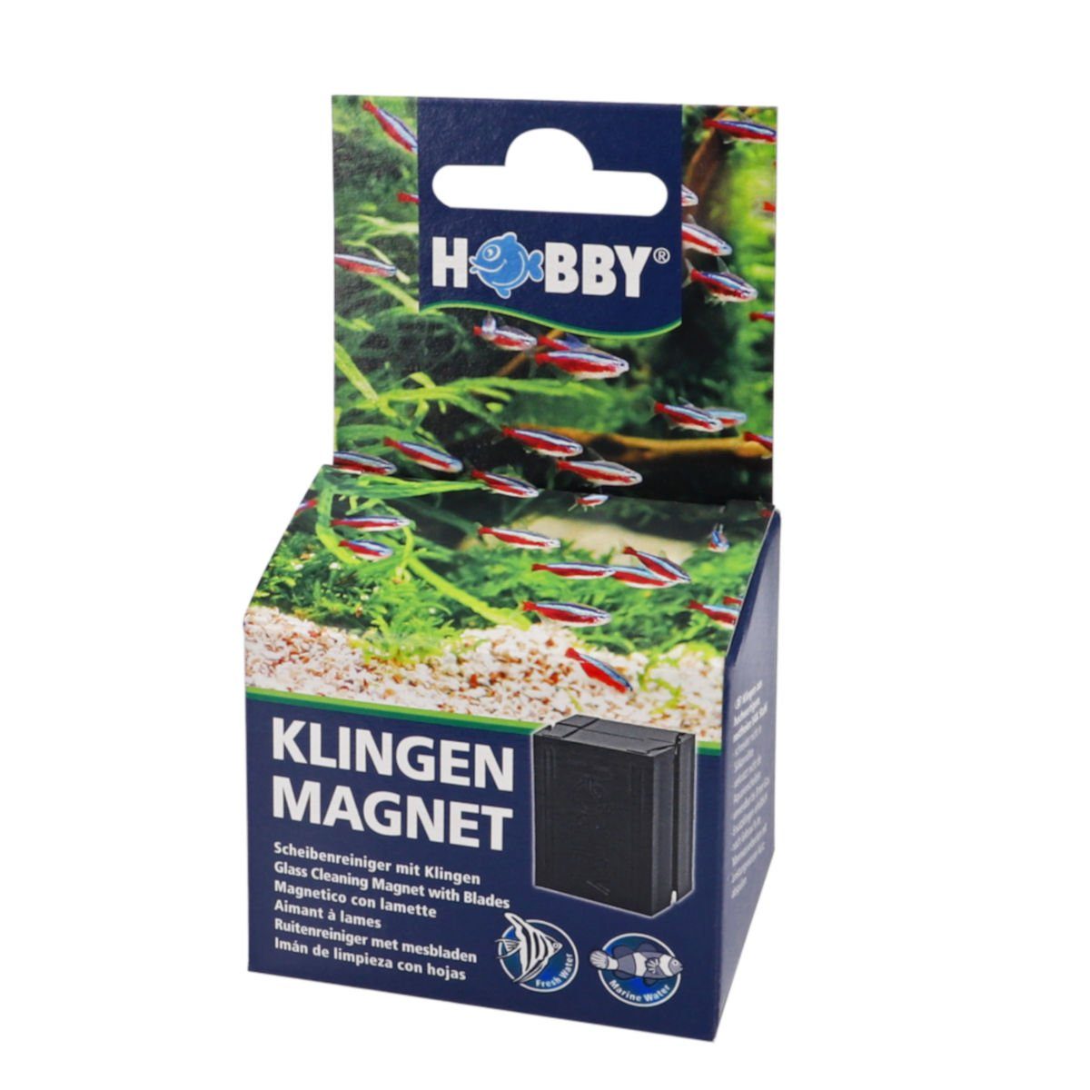 HOBBY Aquariumpflege Klingenmagnet Scheibenreiniger für Aquarien mit Klingen