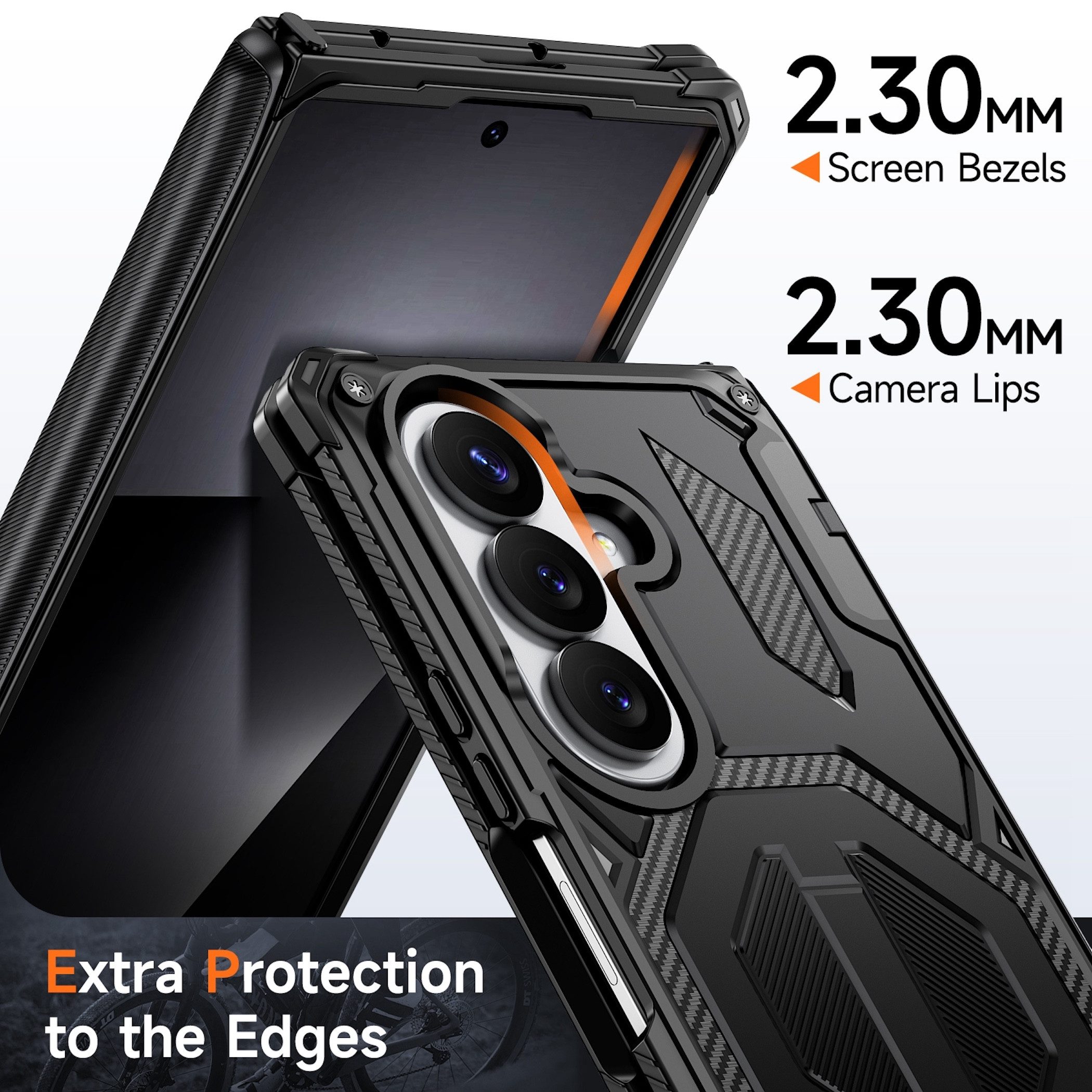 Wigento Handyhülle Klapphülle Kickstand für Samsung Galaxy Z Fold8 5G Outdoor Schwarz 5,4 Zoll und 7,6-7,8 Zoll, Kamera Lisen Schutz, verstärkte Ecken mit Sturz – Bild 5 von 5