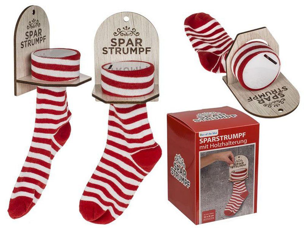 Caramel MEDIA Spardose Sparstrumpf - Sparsocke mit Holzhalterung günstig online kaufen