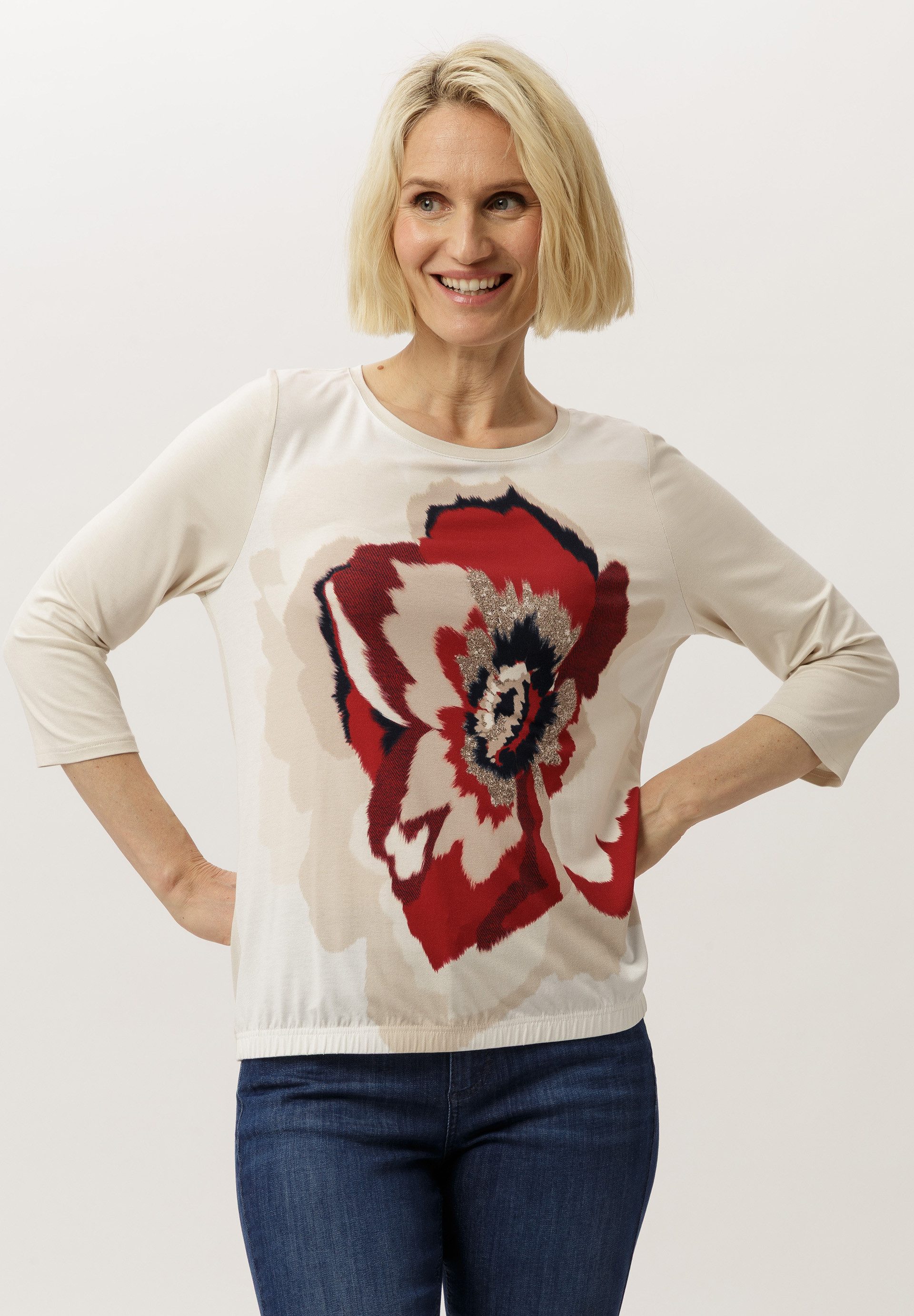 FRANK WALDER 3/4-Arm-Shirt mit farbenfrohem Print günstig online kaufen