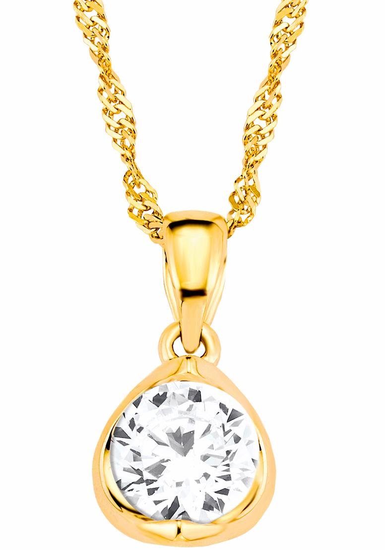 Amor Kette mit Anhänger, mit Zirkonia (synth)