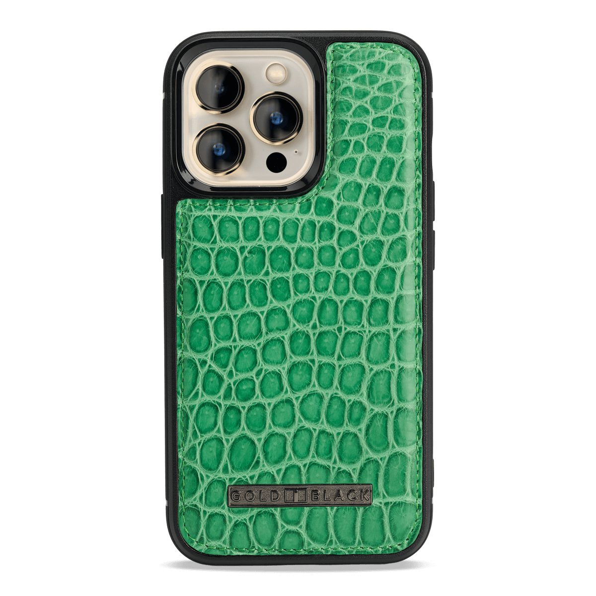 GOLDBLACK Handyhülle GOLDBLACK iPhone 13 Pro MagSafe Krokodilleder Case grün
