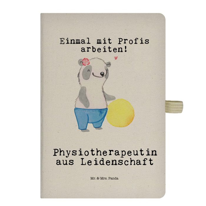 Mr. & Mrs. Panda Notizbuch Physiotherapeutin aus Leidenschaft - Transparent - Geschenk Schenken