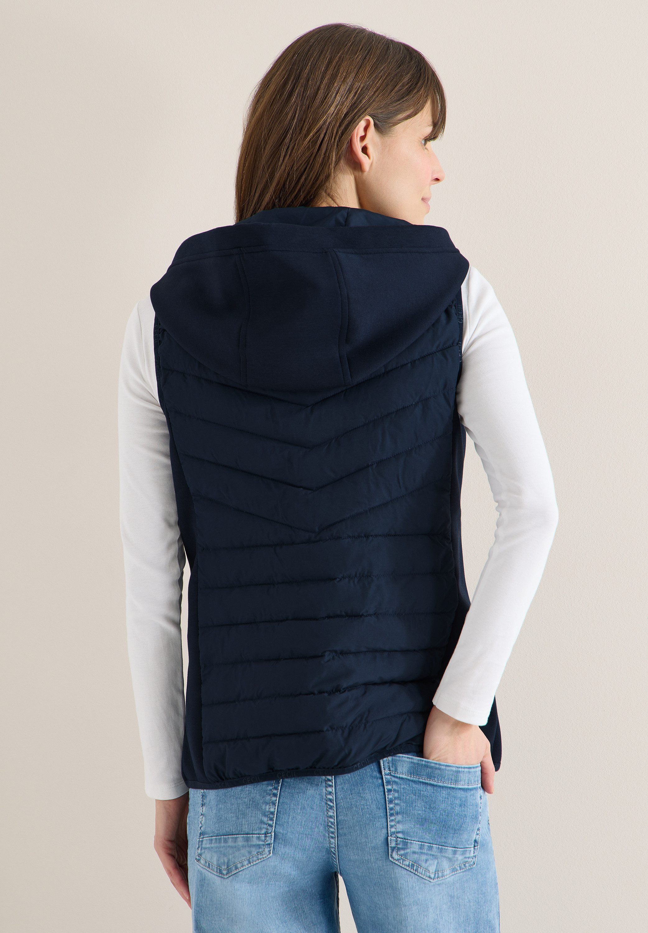 CECIL Kurzweste im Hoodie-Style