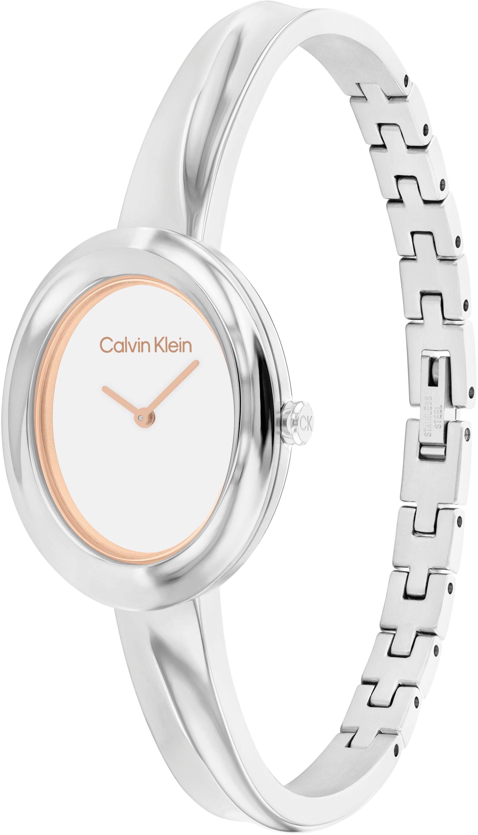 Calvin Klein Quarzuhr Twisted Bezel 25100055, Armbanduhr, Damenuhr, Edelsta günstig online kaufen